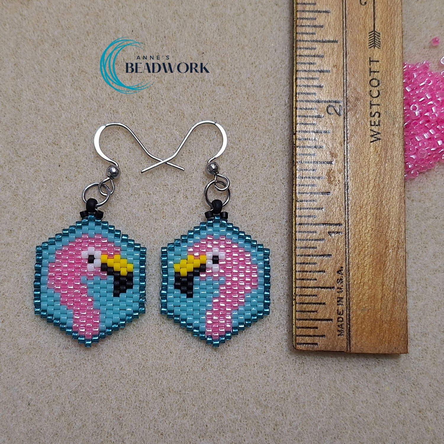 Peyote_Stitch_Hexagonal_Earrings_Flamingo_Aqua_20260507_Length.jpg