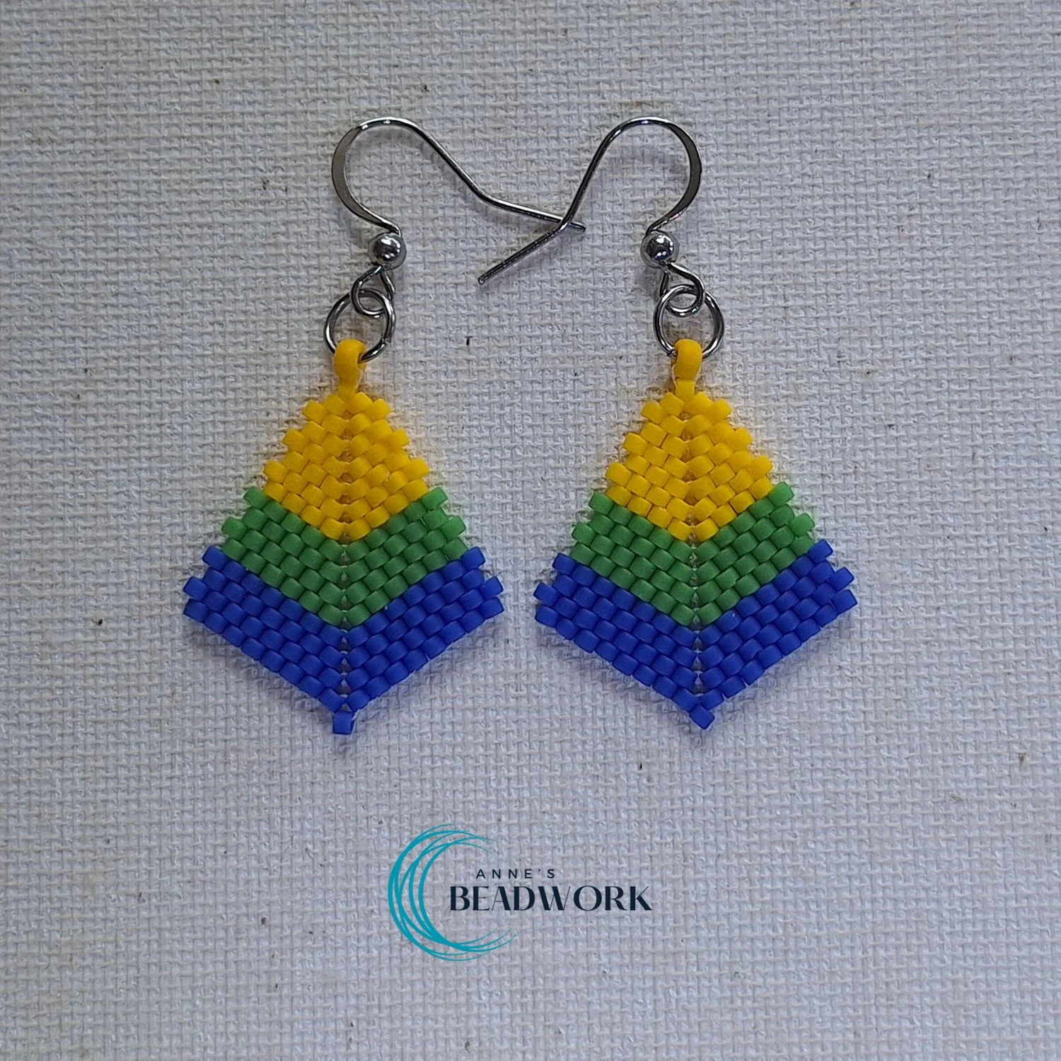 Corozal Flag Kite Glass Seed Bead Earrings (Mini)