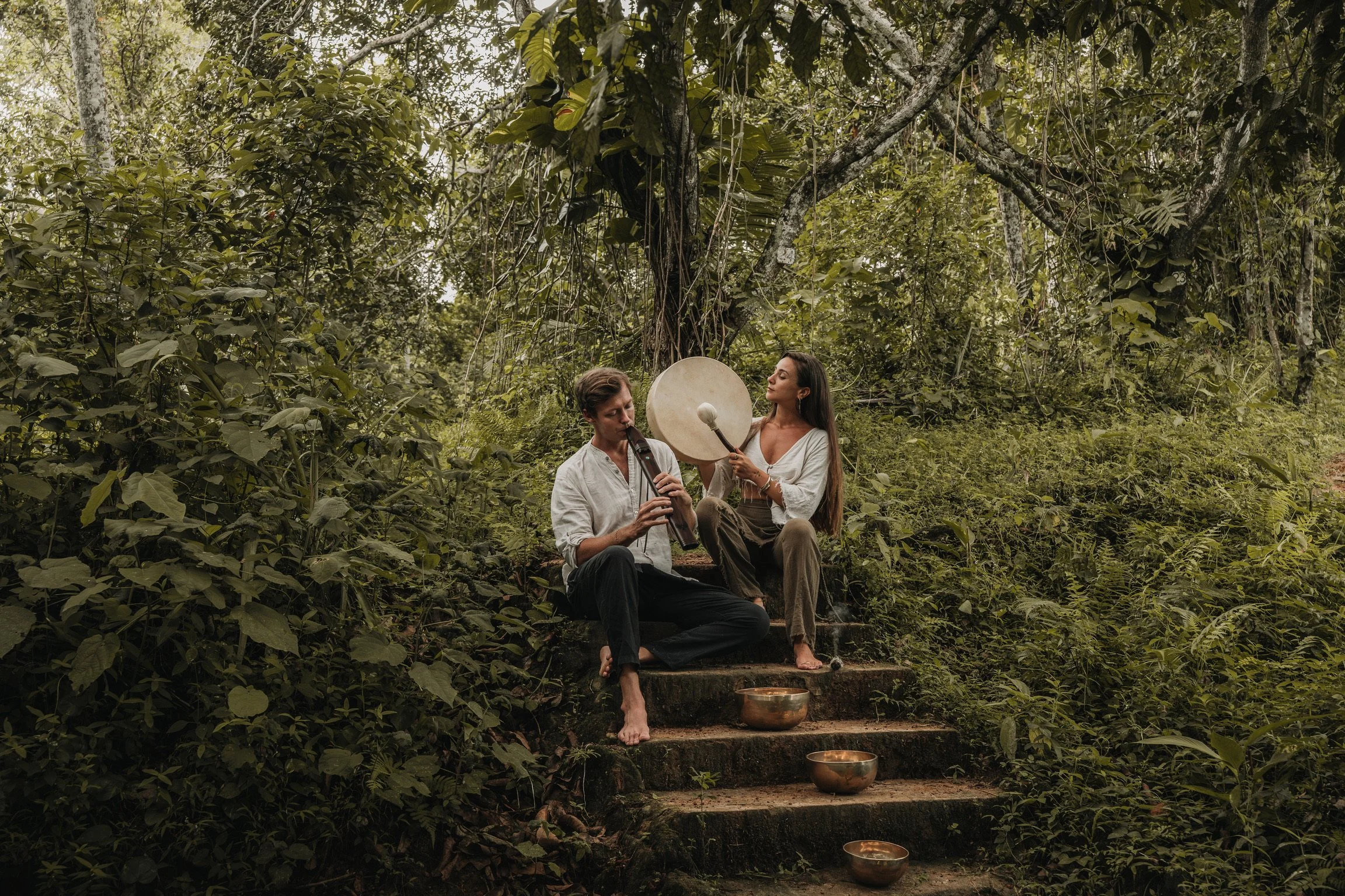 Students at a Soulravel sound practitioner training in Sri Lanka
