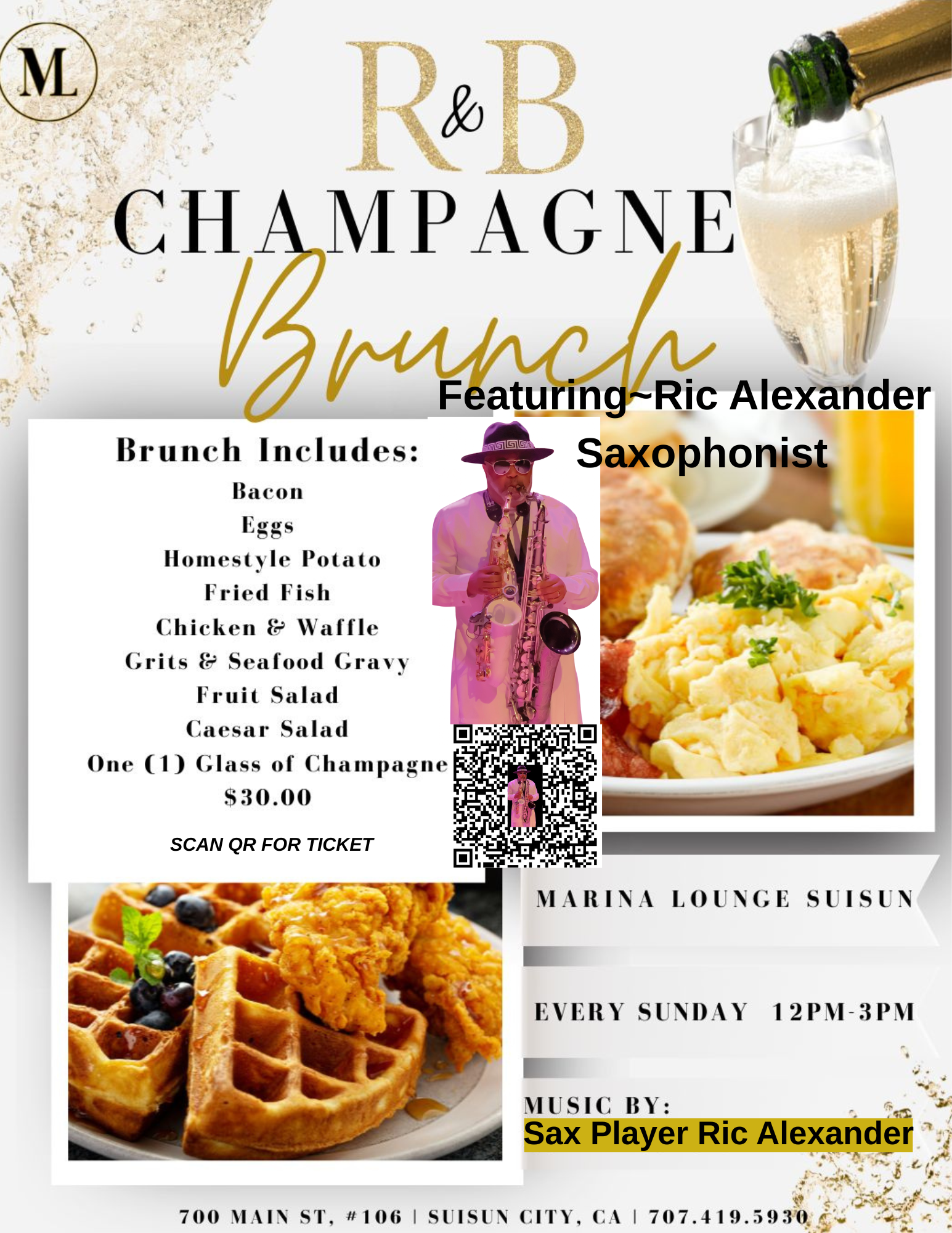 Soulful Champagne Brunch with Ric Alexander Sax Player