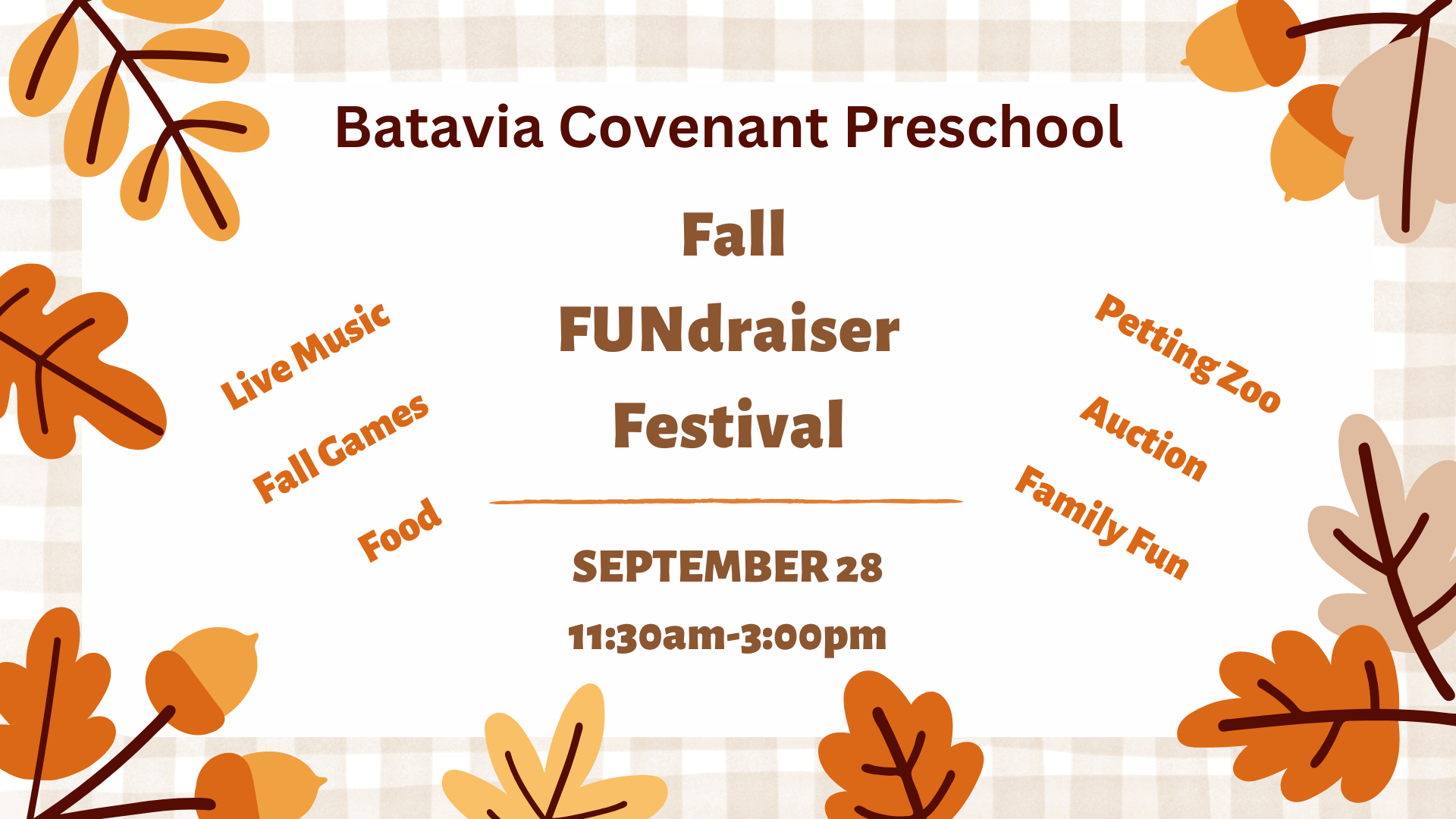 Batavia Covenant Preschool Fall FUNdraiser Festival