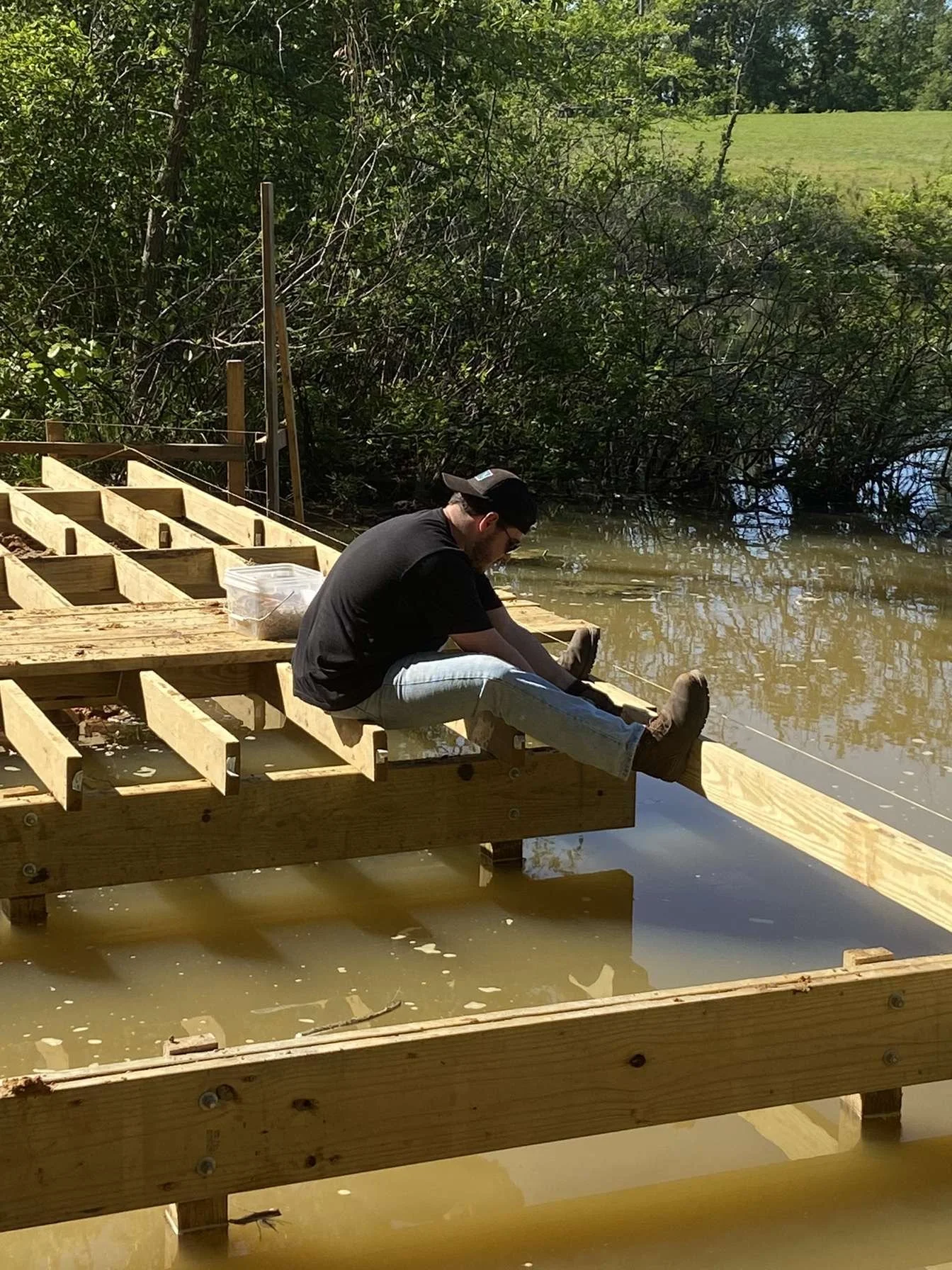 Working on the decking