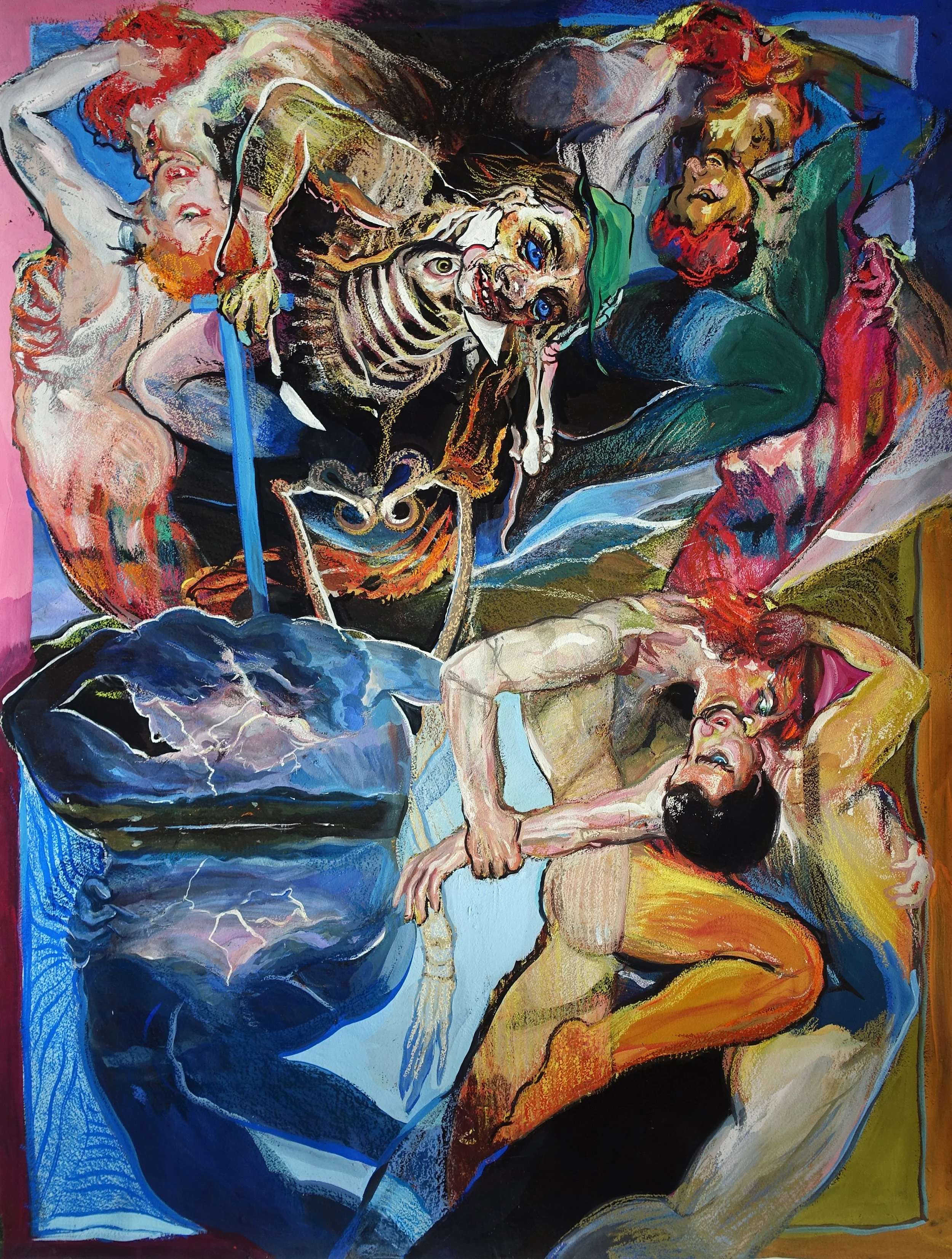 Satan Rousing the Angels (Paradise Lost), 60" x 45", gouache and chalk pastel on Arches paper,
2026