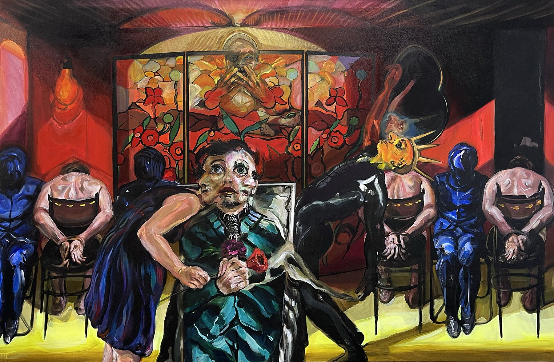 Antechamber, 47 x 86", oil and acrylic on canvas, 2026