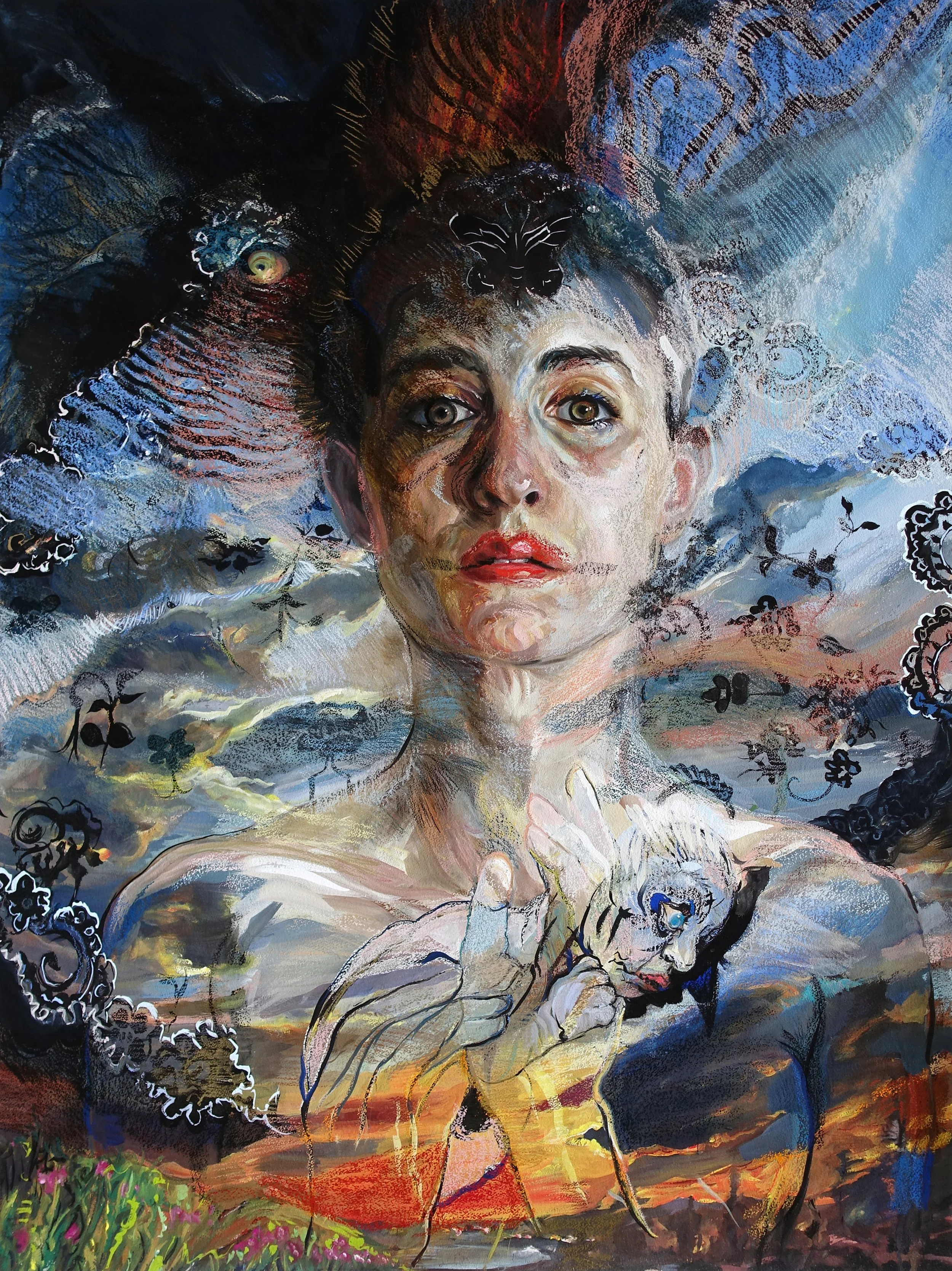 Death's Mother (Paradise Lost), 60" x 45", gouache and chalk pastel on Arches paper,
2026