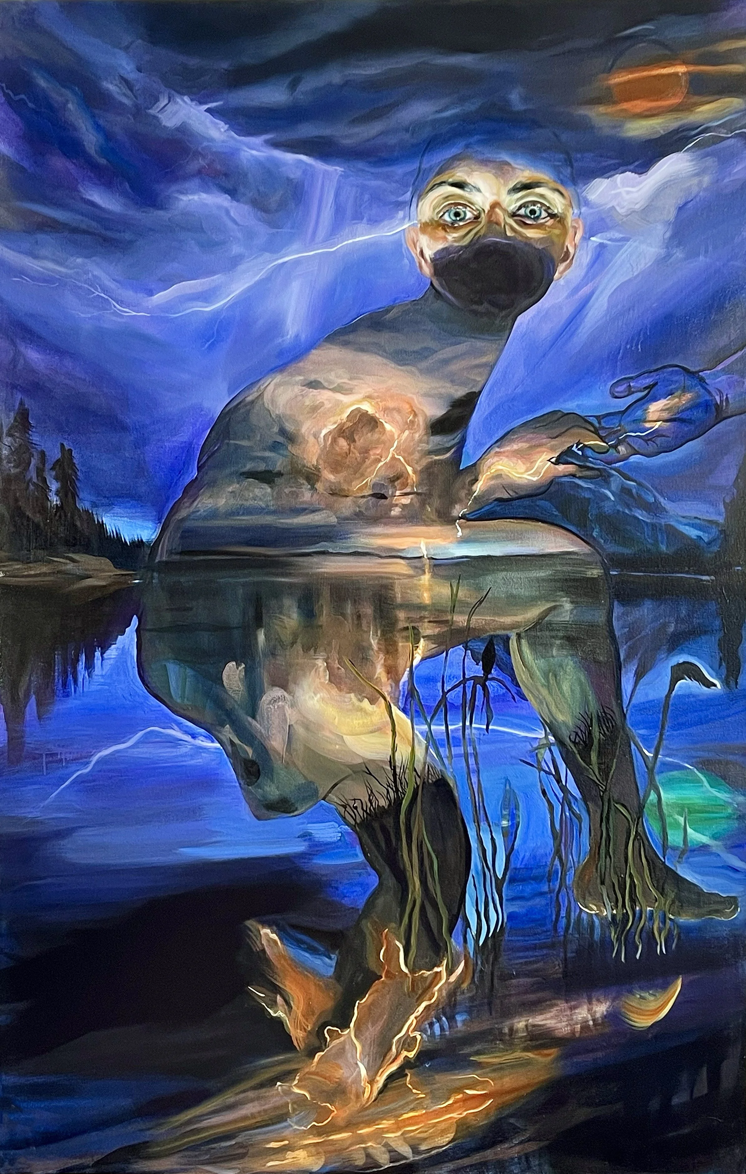 Through the Landscape, 62 x 30", oil and acrylic on canvas, 2026