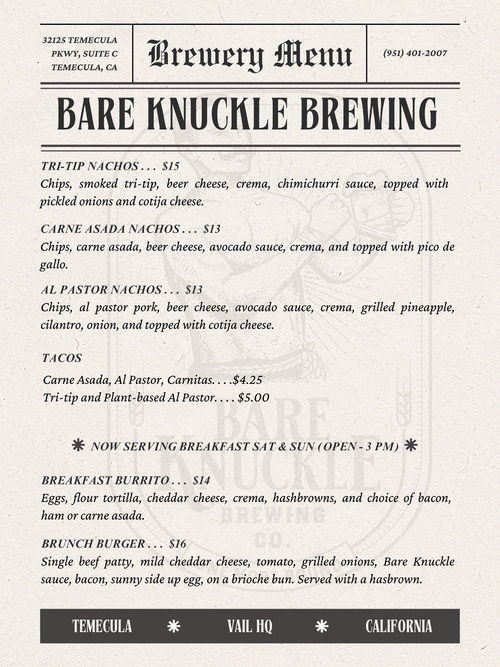 Bare Knuckle Brewing Co., brewery & taproom in Temecula Parkway, photo 2 of 2
