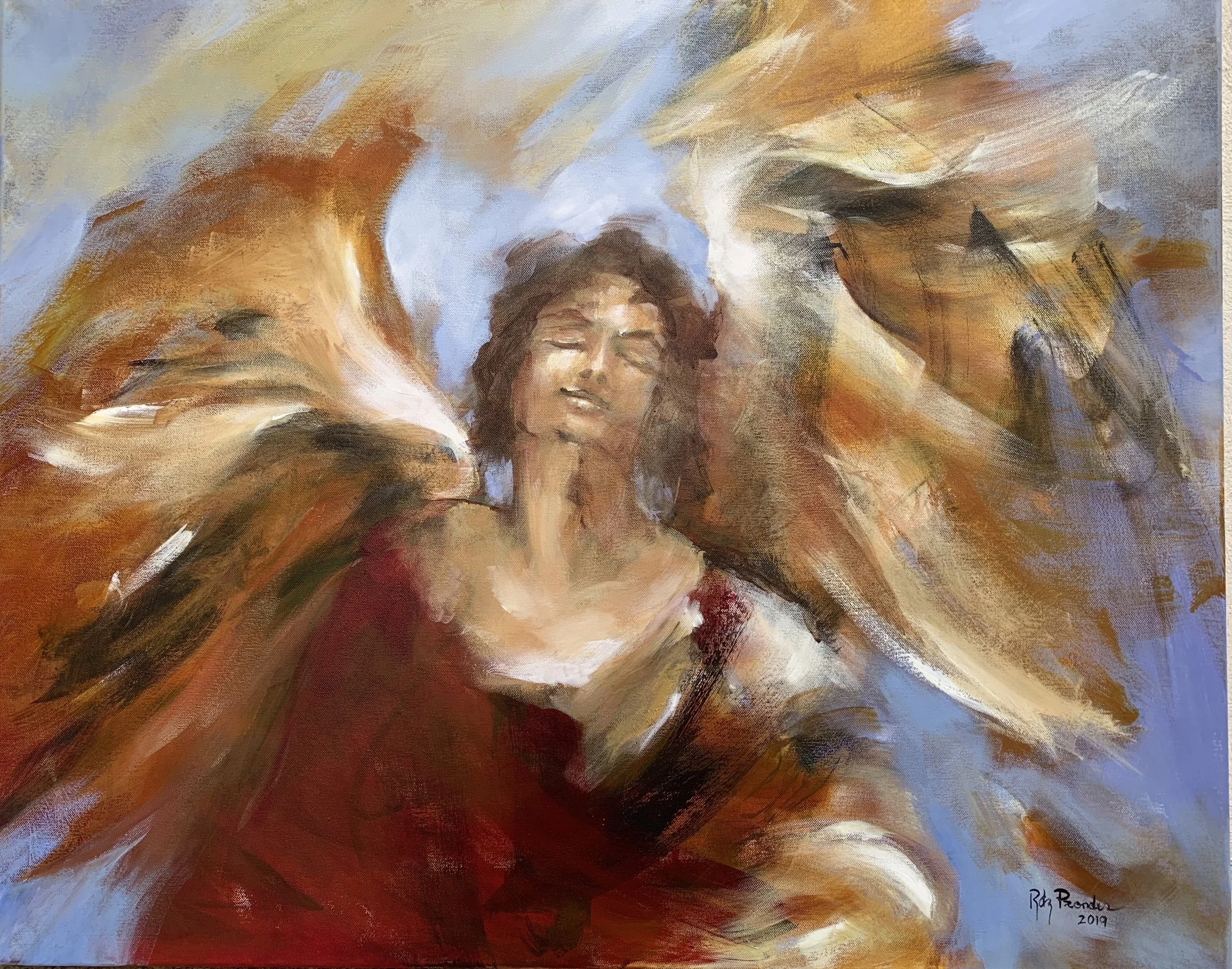 "Me fui a ser feliz, no sé cuándo vuelva" / 80 x 100 cm