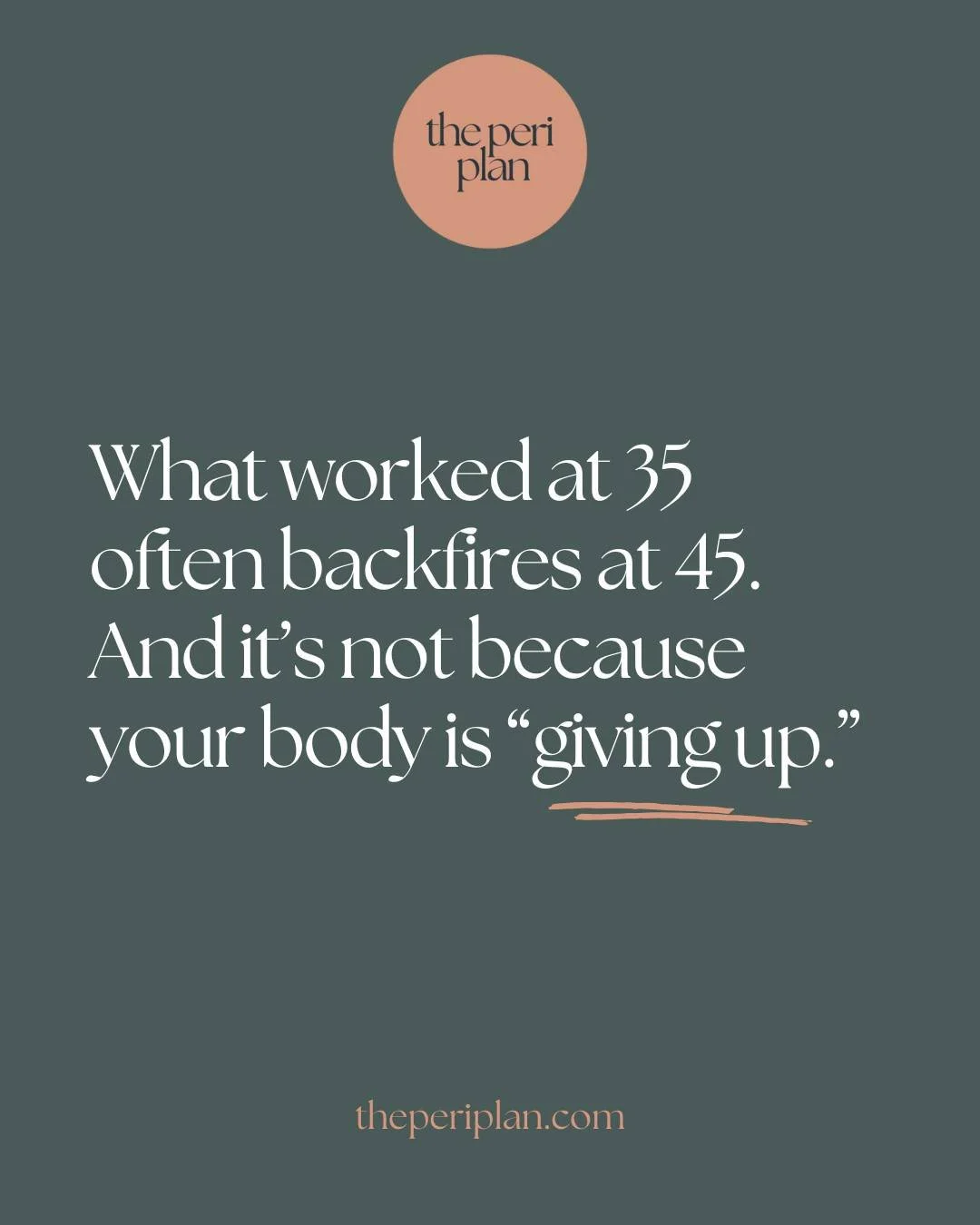 What worked at 35 often backfires at 45 &mdash; and this is why so many women feel stuck when it comes to weight loss in perimenopause. 🥹

Peri weight gain isn&rsquo;t a failure of discipline.
It&rsquo;s a phase where hormones fluctuate daily, blood