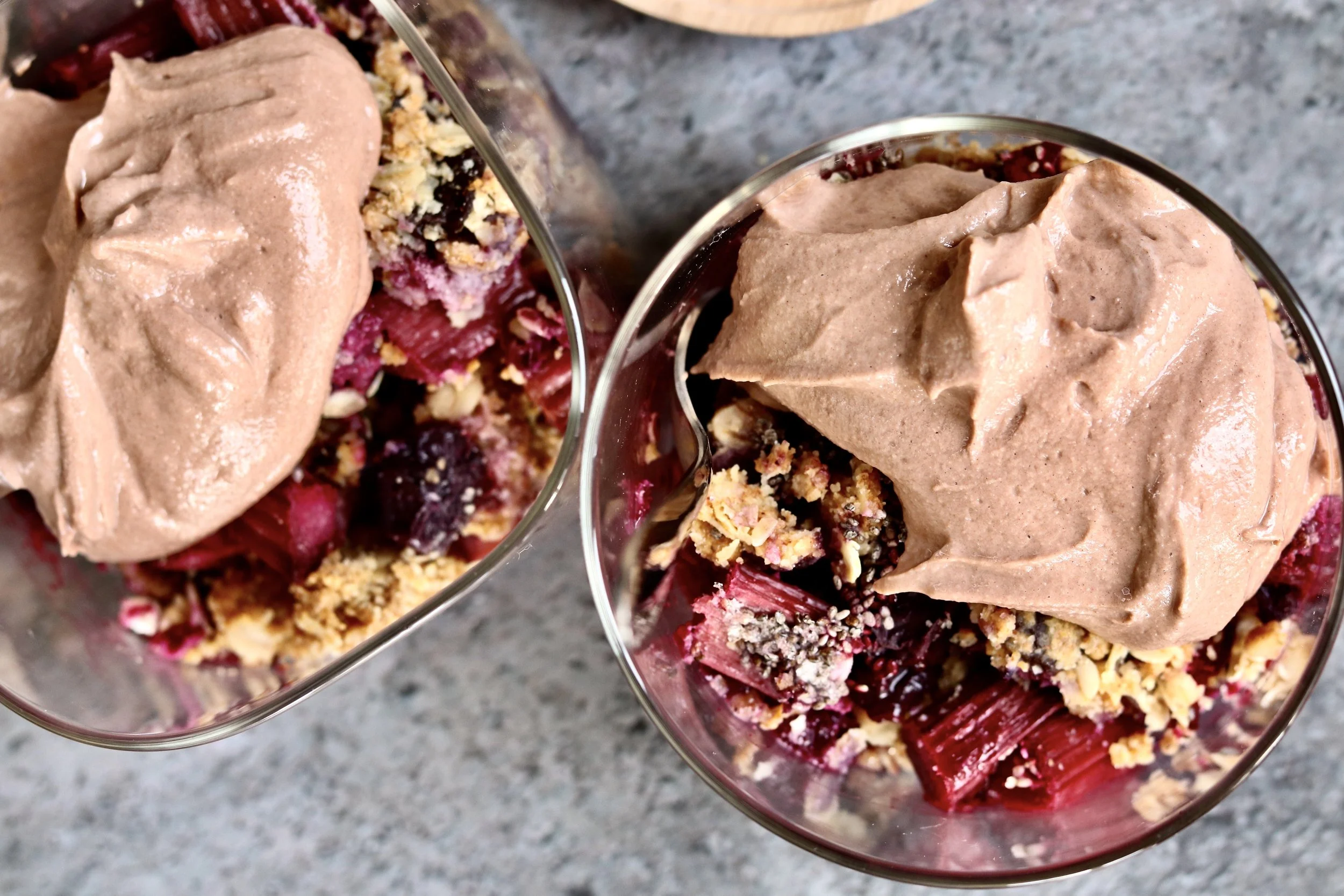 Rhubarb &amp; Blueberry Crumble