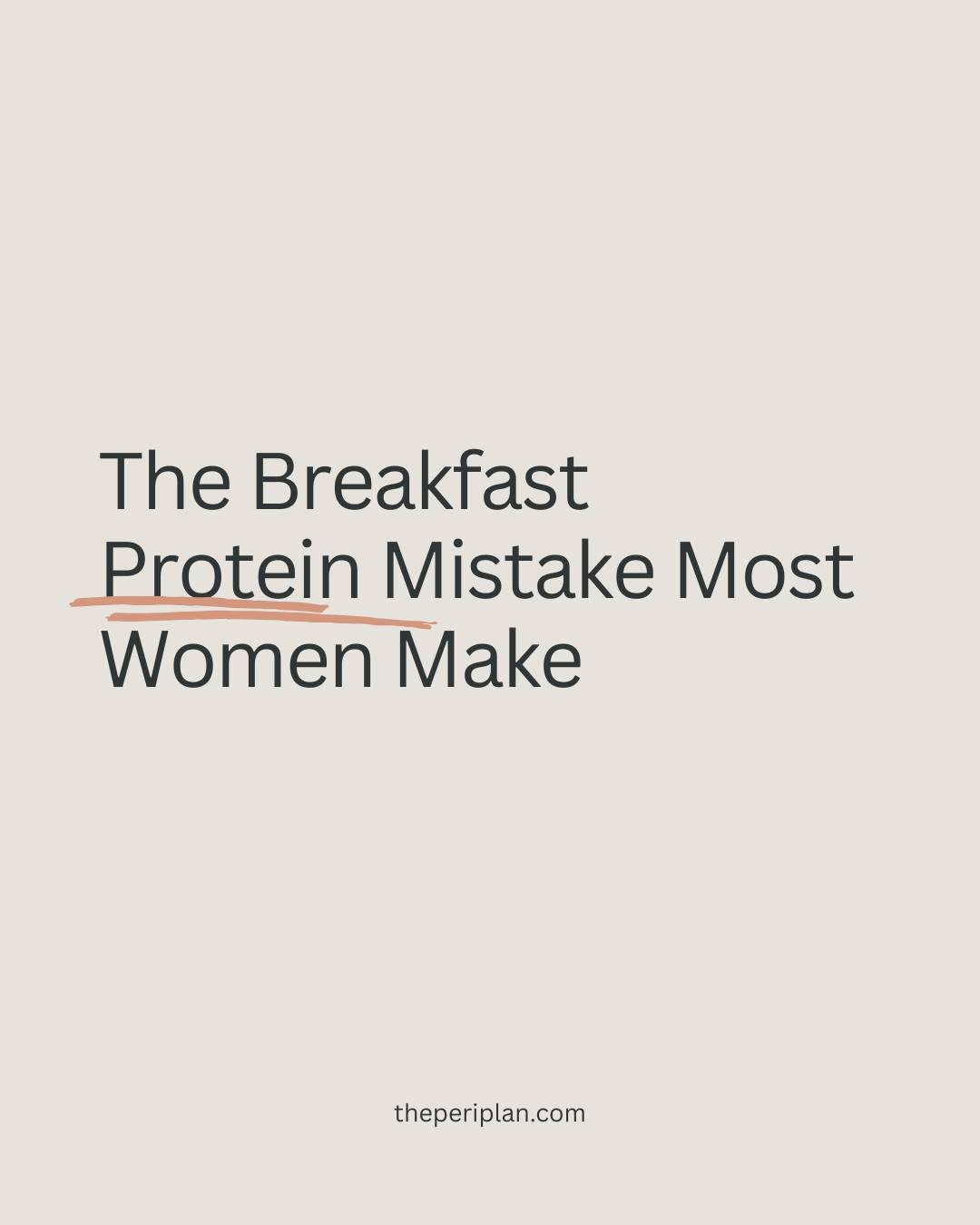 Many women actually do try to include protein at breakfast...

An egg on toast.
A small yoghurt with fruit.
Maybe some peanut butter.

The issue usually isn&rsquo;t that there&rsquo;s no protein - it&rsquo;s that there simply isn&rsquo;t enough to pr