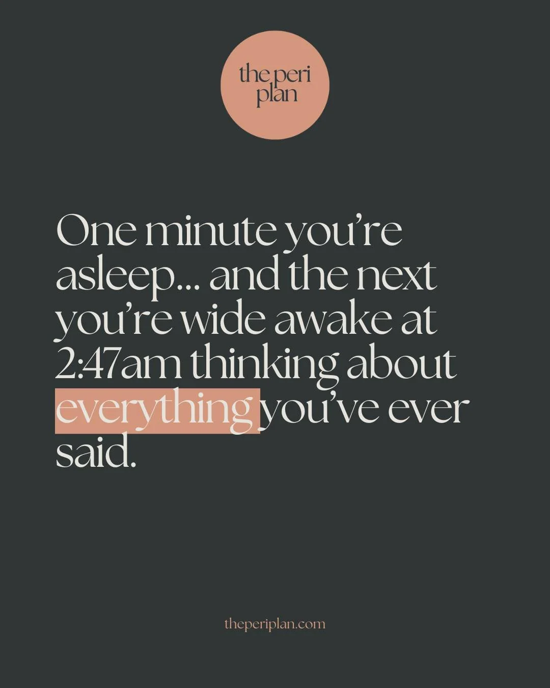 Ahhh, that peri-anxiety 🥹

One minute you&rsquo;re asleep&hellip;
the next it&rsquo;s 2:47am and your brain&rsquo;s hosting a full review of your life since 2003.

Here's what's going on...

Blood sugar dips, cortisol spikes, shifting hormones&helli