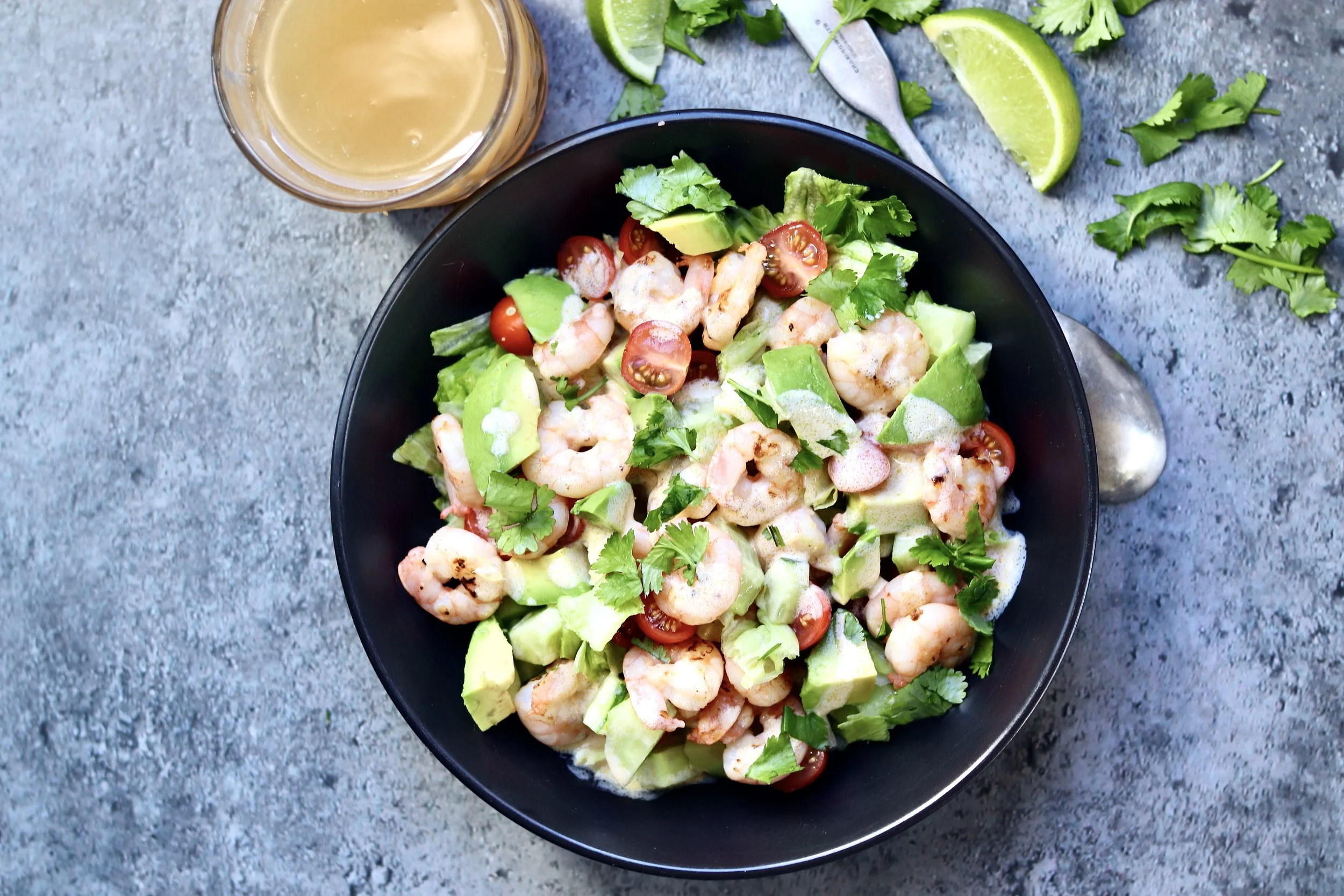 Creamy Prawn &amp; Avocado Crunch Salad