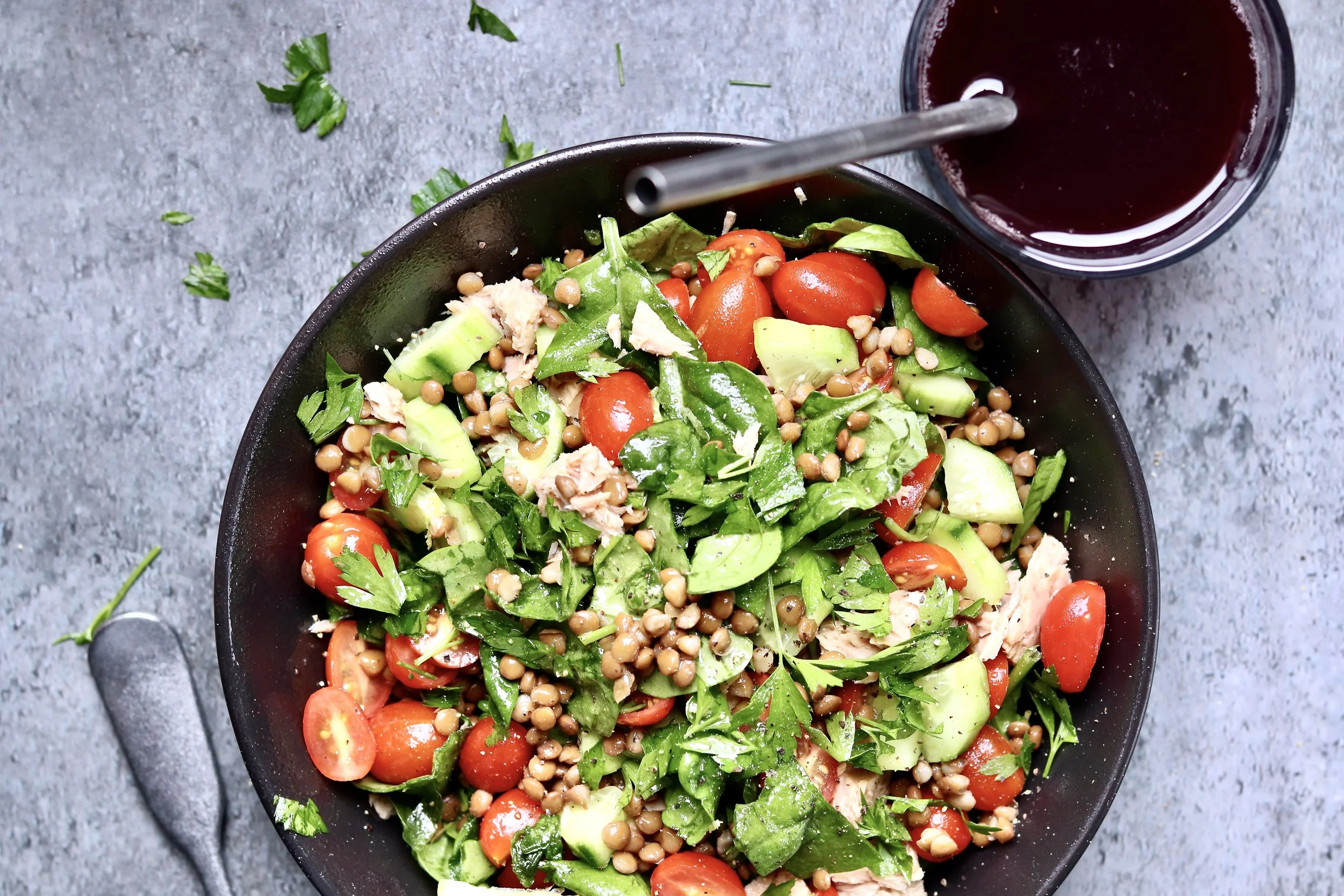 Lemon Herb Tuna &amp; Lentil Power Bowl