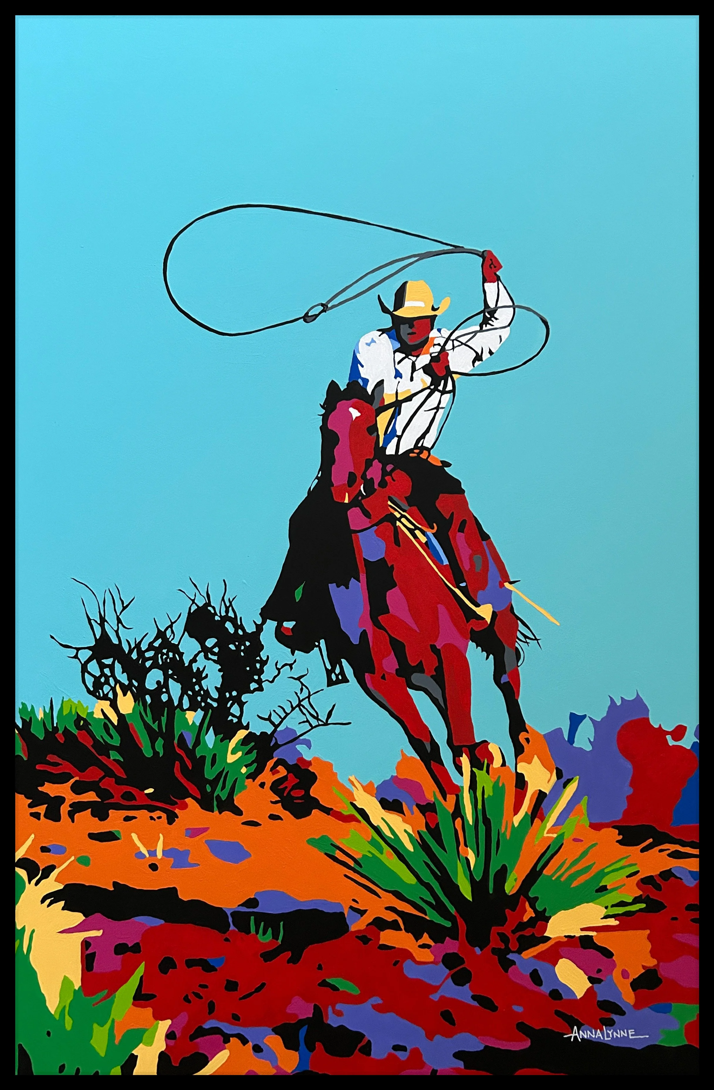 LASSOING THE SUN  24 x 36 acrylic