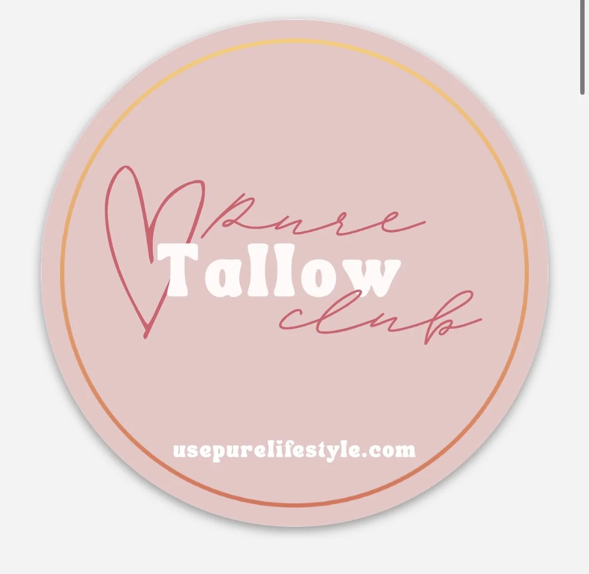 Pure Tallow Club-Pink Sticker