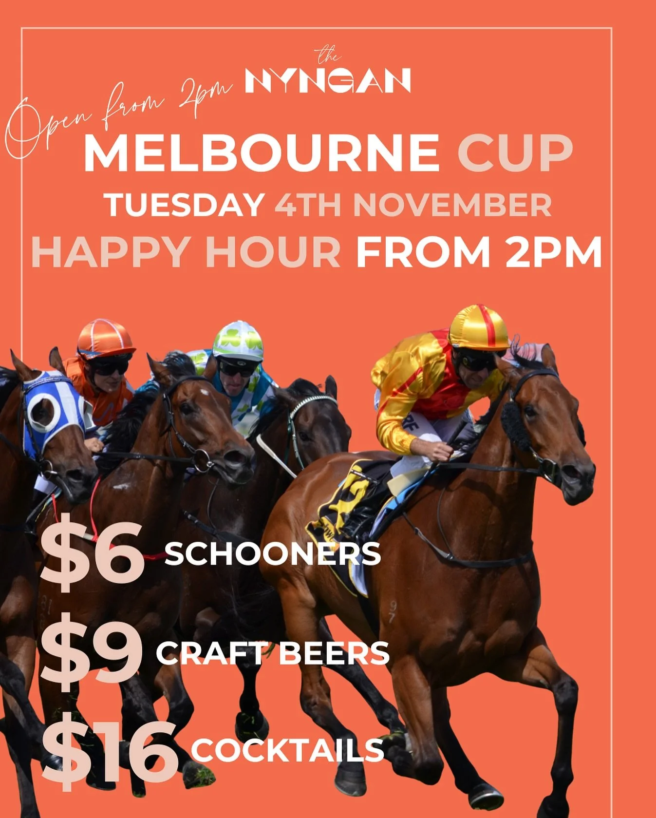 Tuesday&rsquo;s race day 🏇
We&rsquo;re opening the doors early at 2pm with Happy Hour prices. Watch the race that stops the country on the biggest screen in town 🍻