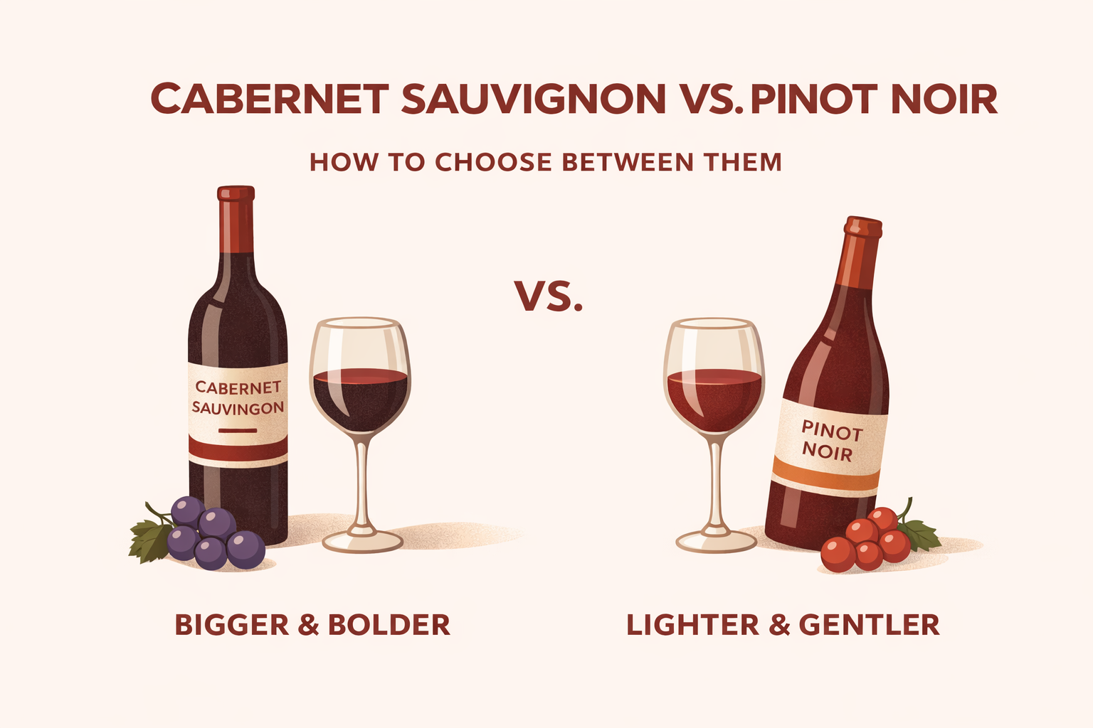 Cabernet Sauvignon vs. Pinot Noir: How to Choose Between Them