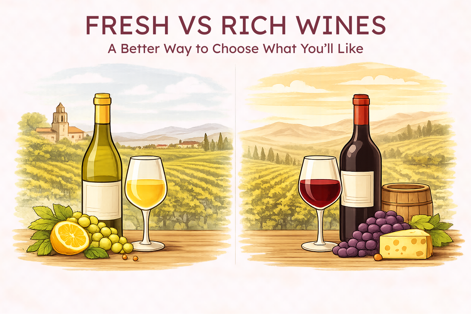 Fresh vs Rich Wines: A Better Way to Choose What You’ll Like
