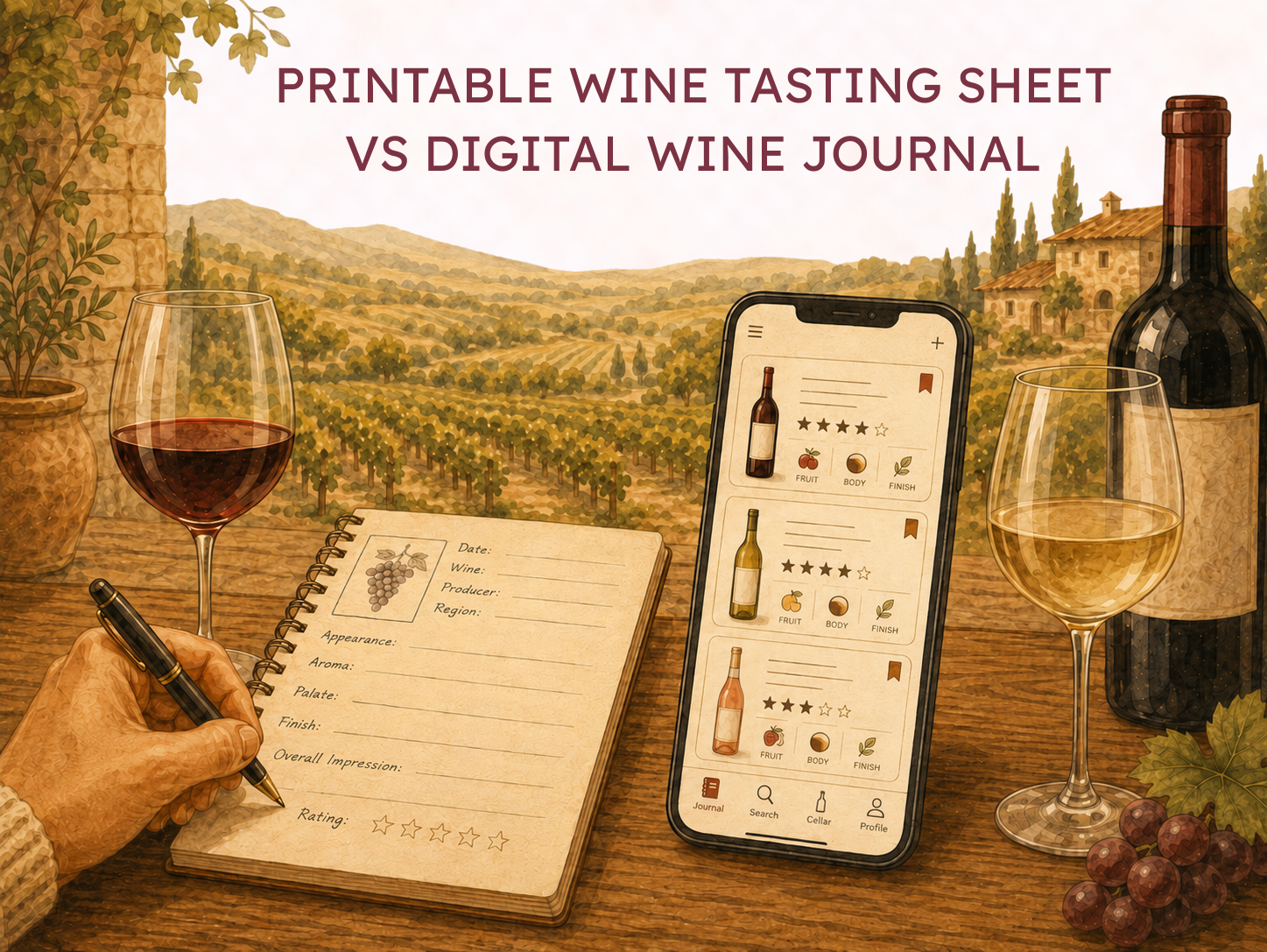 Printable Wine Tasting Sheet vs Digital Wine Journal: Which One Should You Use?