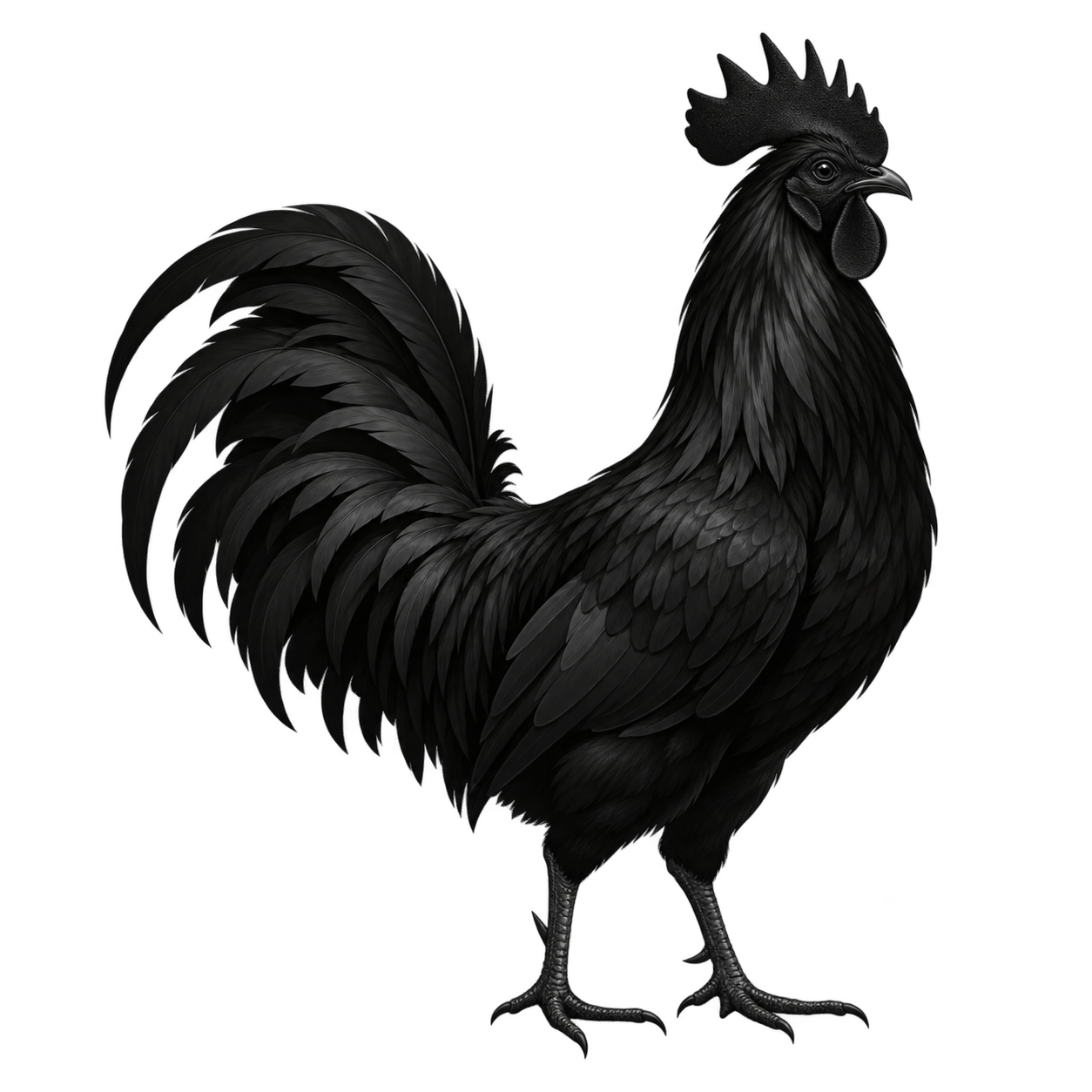 elegant black rooster