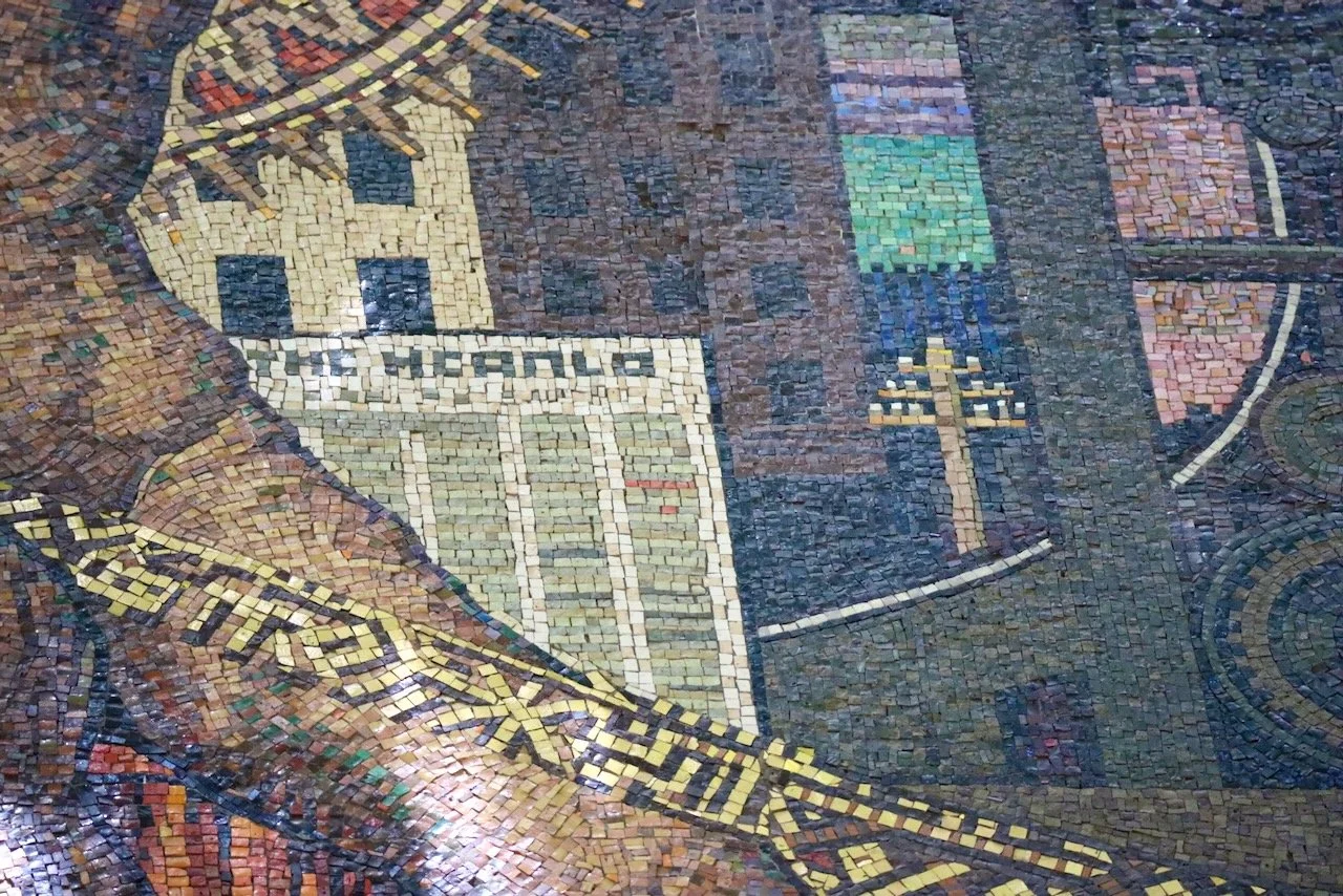 I'll Put a Girdle Round About the Earth (detail), by Napier Waller