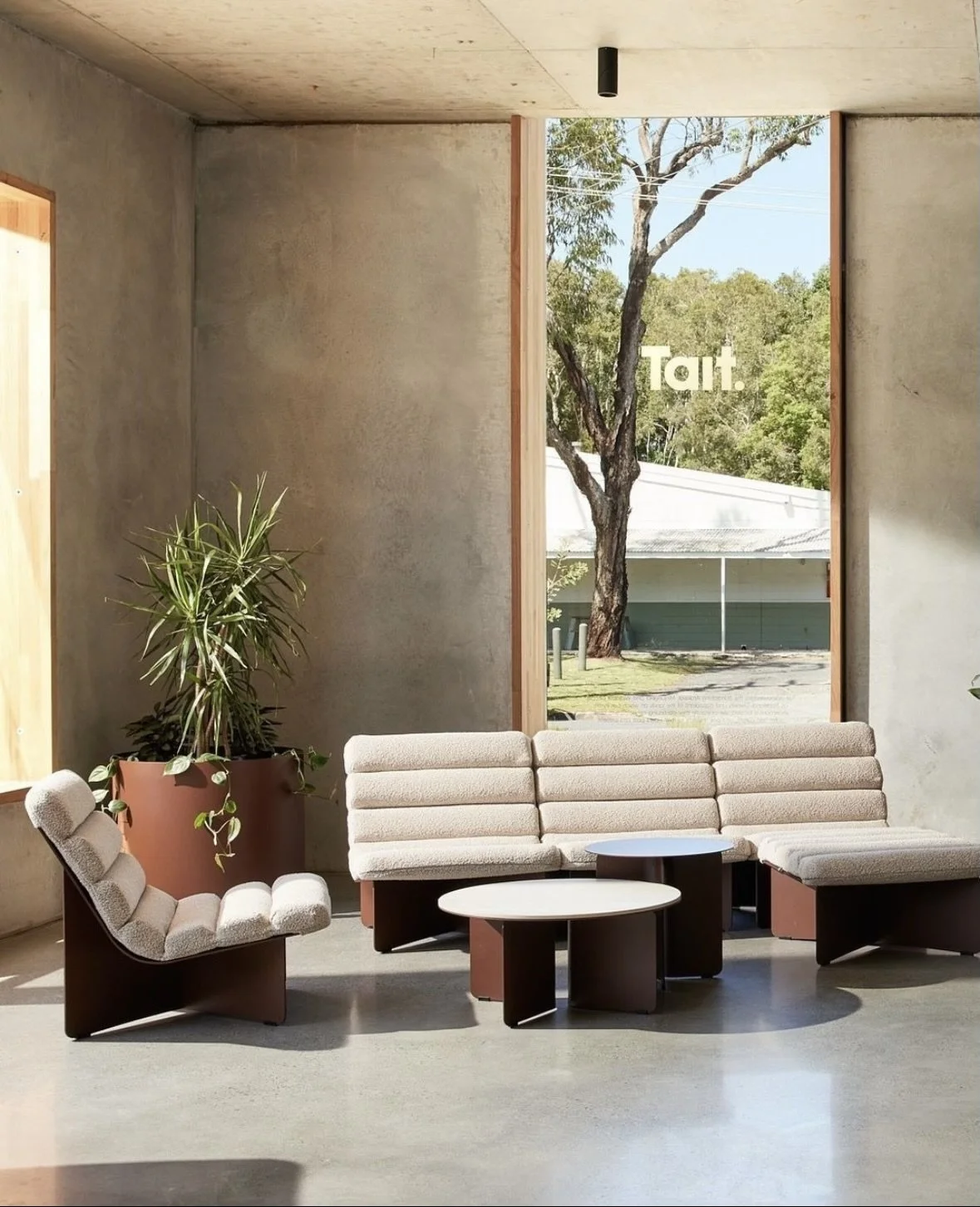 Polished concrete floor Tait showroom Byron Bay