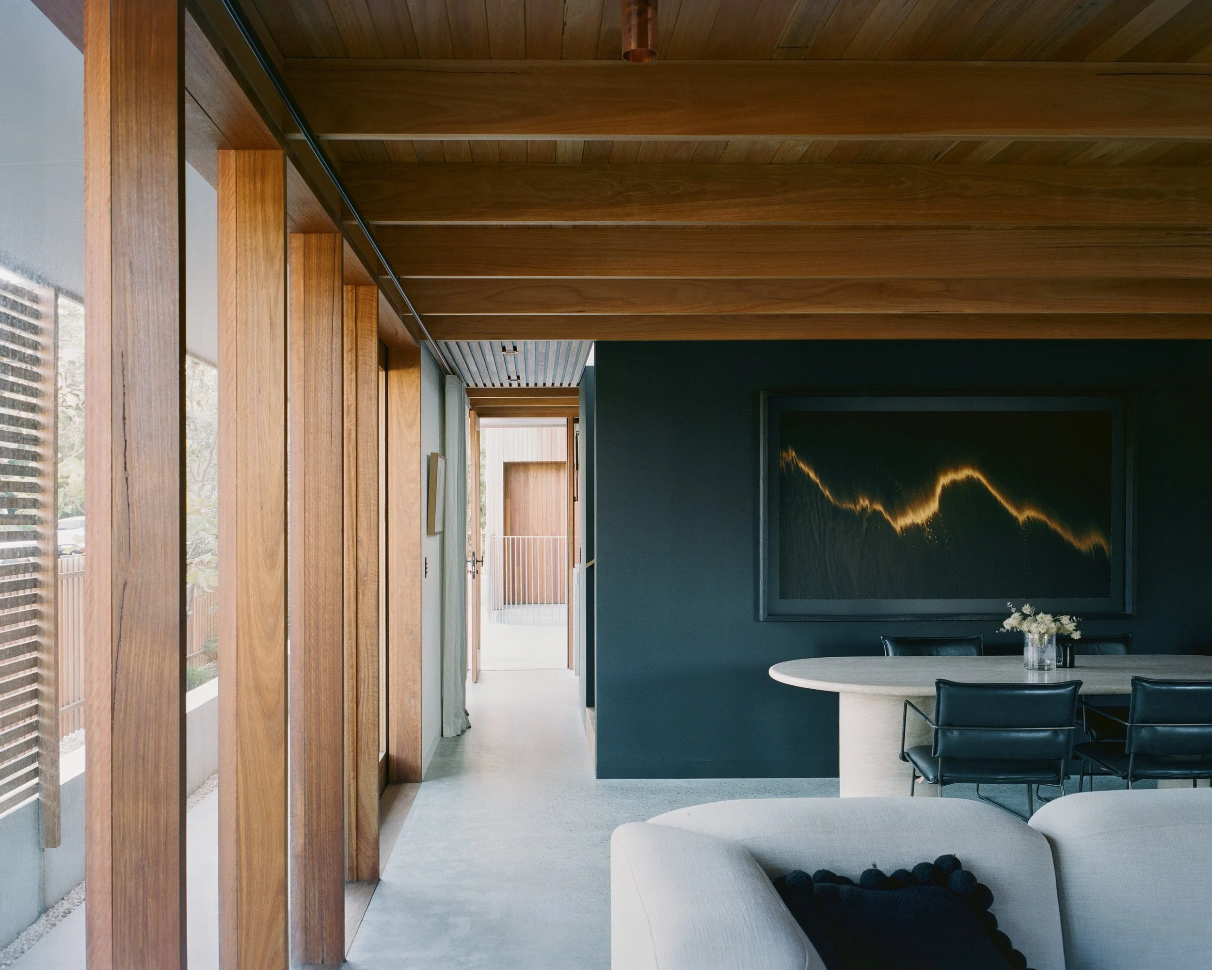 Polished concrete floors Bangalow Road House Byron Bay