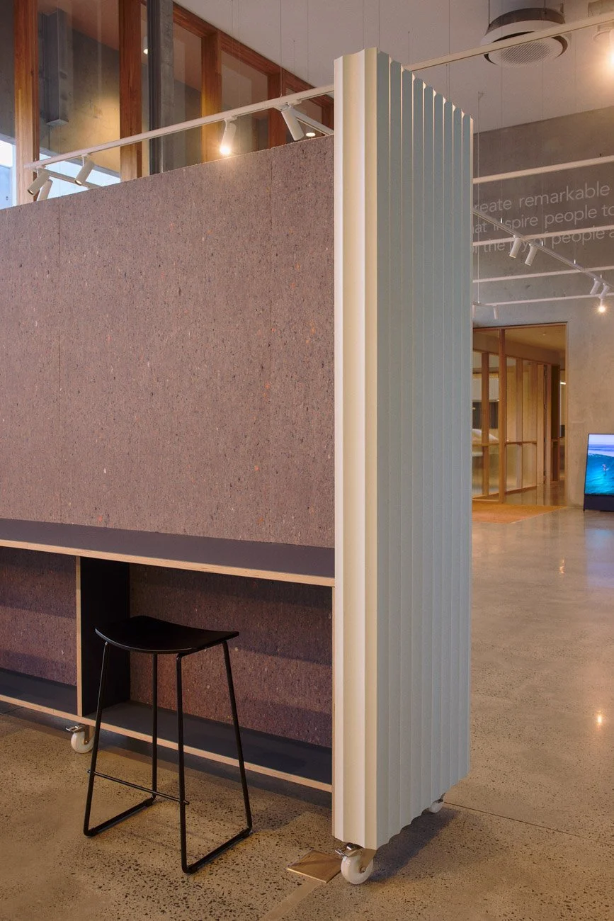 Lightly exposed polished concrete floor Fliteboard Byron Bay