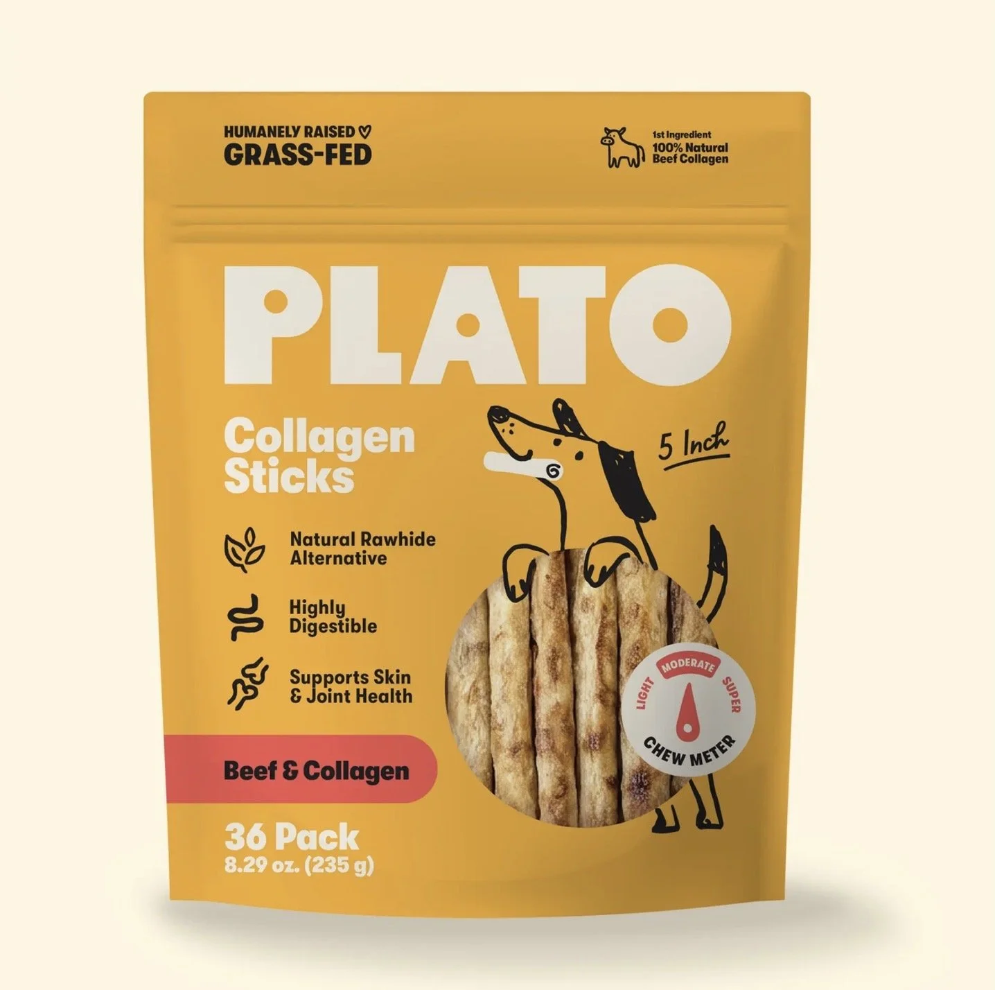 Plato Beef Collagen Sticks - 36 pack