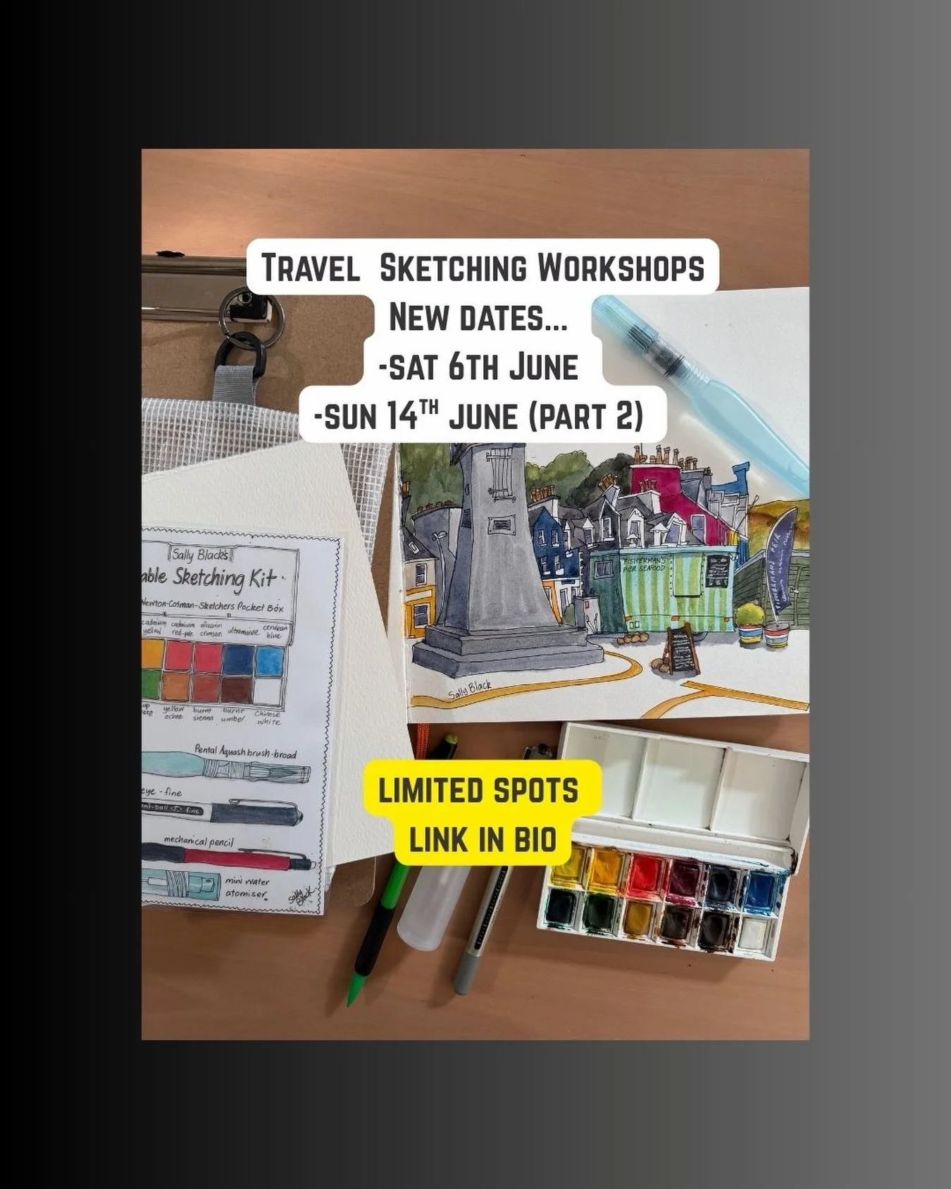 Just listed on my website..
2 fresh dates for my travel sketching workshops.
I have Saturday 6th June and Sunday 14th June.  More details on my website- link in my bio