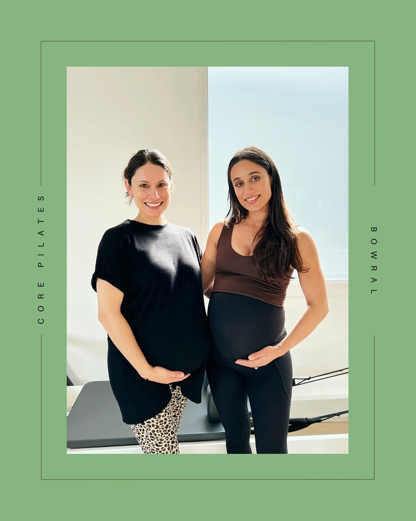 Bumps and Pilates 🤍 

Natalie and Leah&mdash;just one week apart in their pregnancies&mdash;side by side in class this morning, moving gently, breathing deeply, and taking it all at their own pace. 

Pilates really is such a beautiful way to stay co