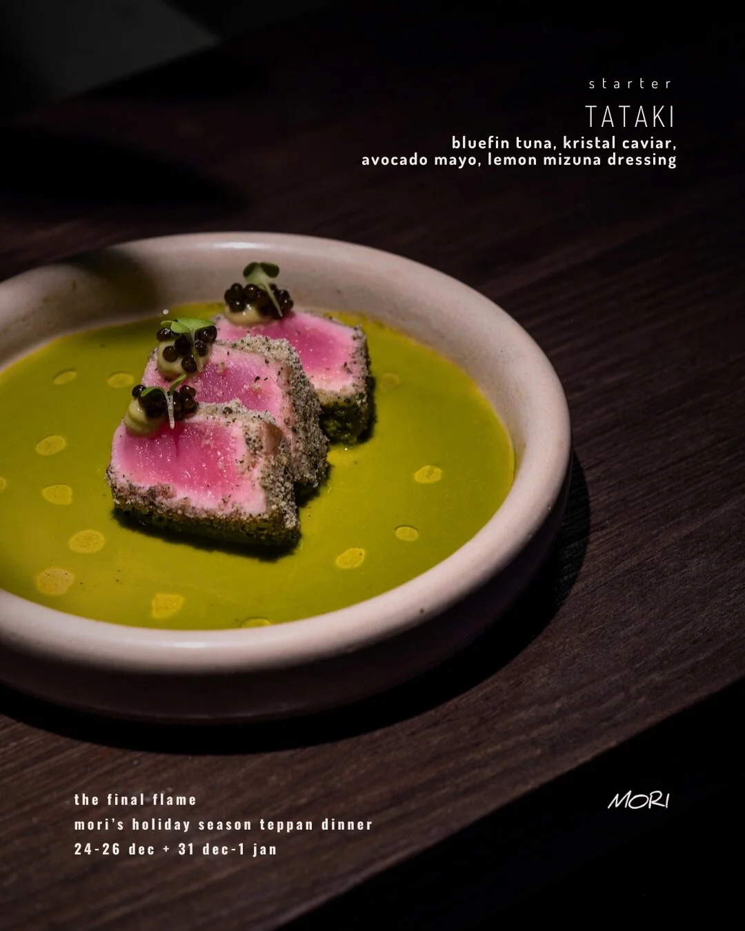 From the first sizzle to the last sweet bite, The Final Flame brings a festive 8-course teppan experience crafted for togetherness. Celebrate 24&ndash;26 &amp; 31 December and 1 January at Mori Ubud &mdash; where every plate feels like a moment share