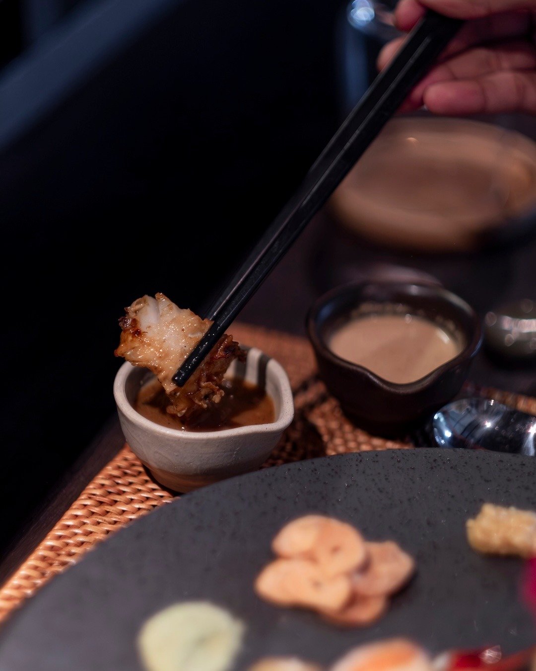 There&rsquo;s something about taking a seat around the grill and letting the evening unfold from there.

The warmth of the fire, the quiet focus of the chef, good conversation, and one beautiful course after another.

A night at Mori, best enjoyed sl
