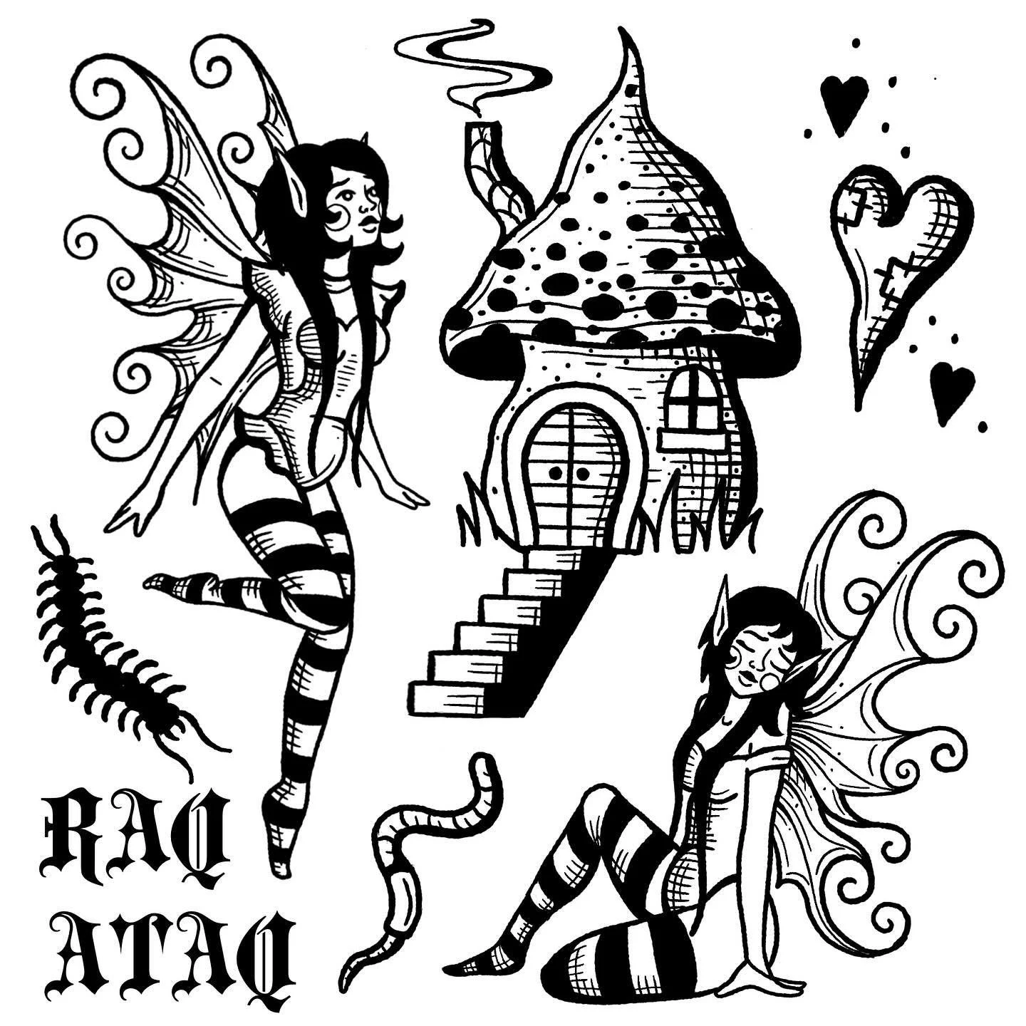 !More fairies and critters! 🖤🧚🏻&zwj;♀️
- I have a few spots available this month and many spots next month! @hibernia_tattoo 
- DM to book/ask any questions ✨
.
.
.
.
.
.
.
.
.
.
#fairyart #fairytattoo #fairy #fairies #mushroomtattoo