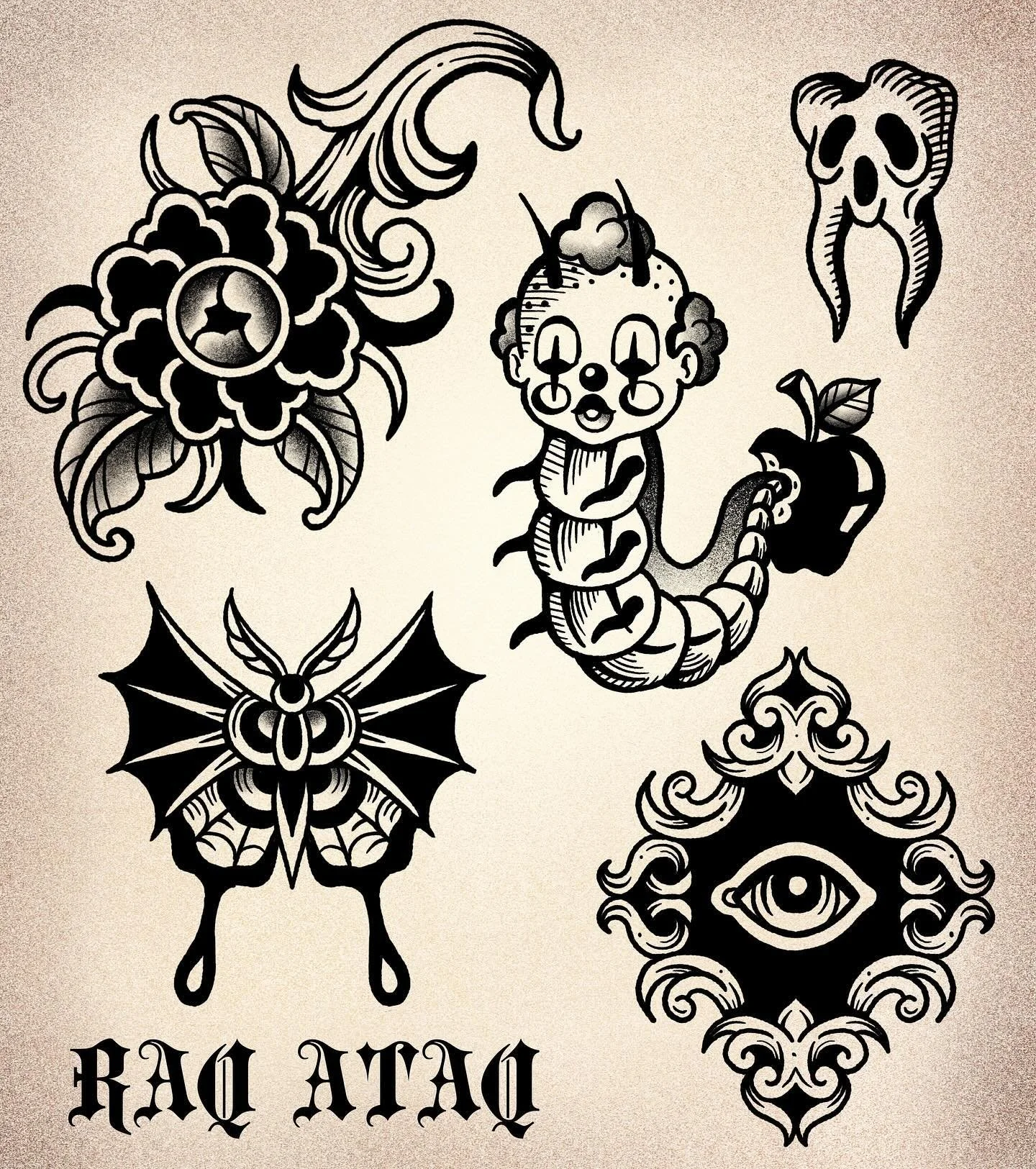 New flash! Get in quickly before they all go 🖤
DM to book or for more info! Or visit raqataq.com link in bio
.
.
.
.
.
.
.
.
.
#flashtattoo #etchingstyle #etchingtattoo #engravertattoo #creepytattoo #halloweentattoo