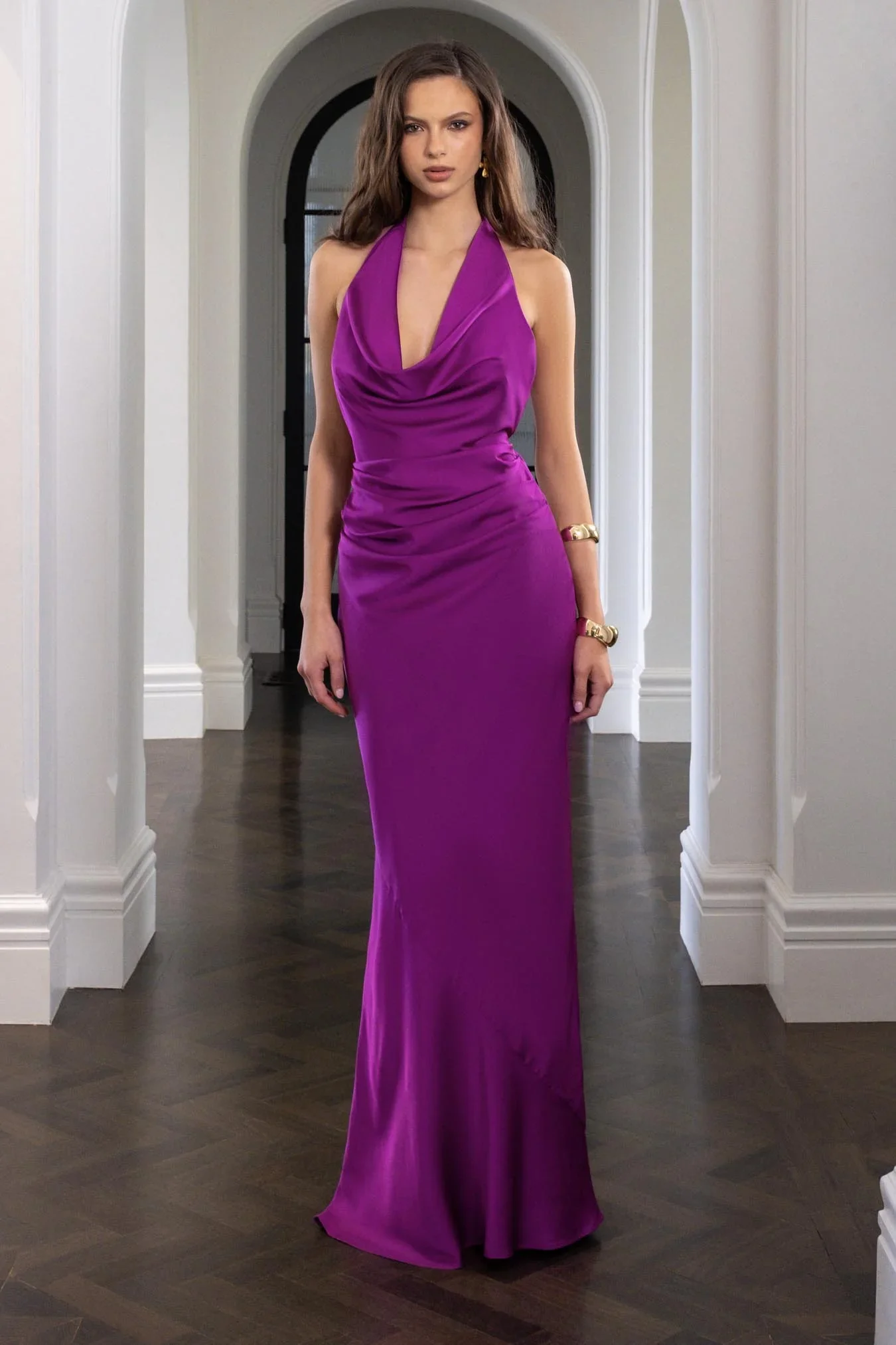 <b>NOOKIE</b><br> PENELOPE DRAPE GOWN - ORCHID