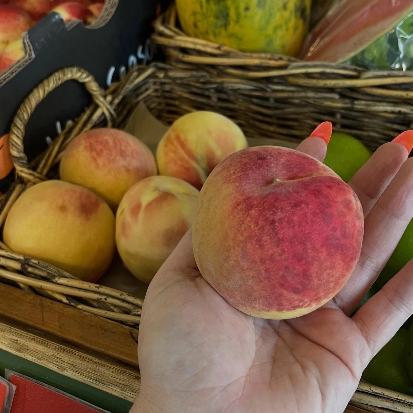 Five chances remain to eat &ldquo;the best peach of your life&rdquo; according to multiple customers and staff!

Organic white peaches from the Brooke-Kelly farm in Young - which is also where we get some of our most special dried fruit from, and tho