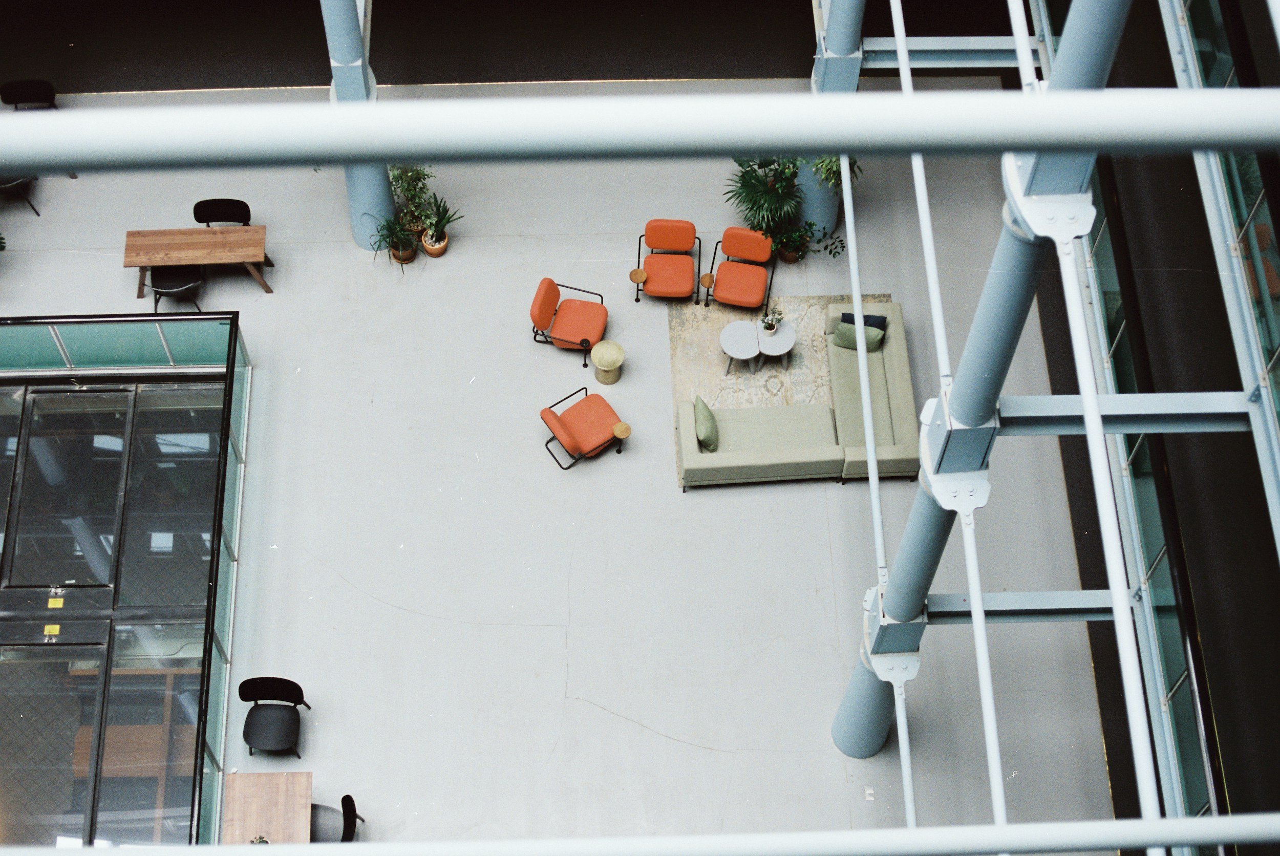 Modern commercial office space viewed from above, Sydney business law firm