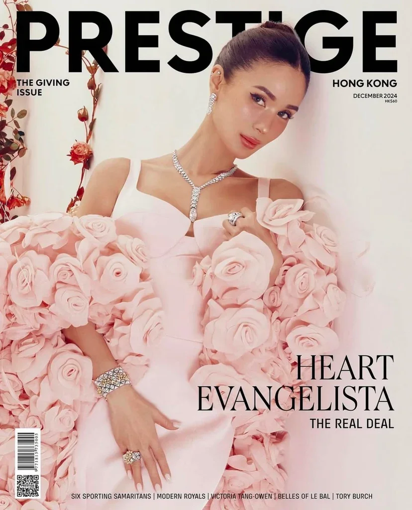 Heart Evangelista身穿N+F高級訂製禮服拍攝香港Prestige雜誌封面 