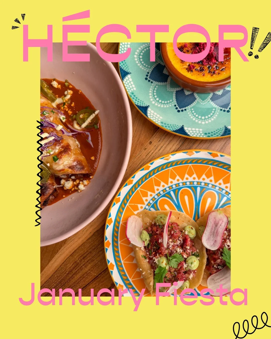 Dry January? Never heard of her. We&rsquo;re doing Fiesta 💃🏽

Our January Fiesta Menu brings 3 courses, big flavors and main-character energy. For only 359NOK. Pair it with that drink package. Pre-book it. Eat it. Repeat.

📍 H&eacute;ctor Food &am