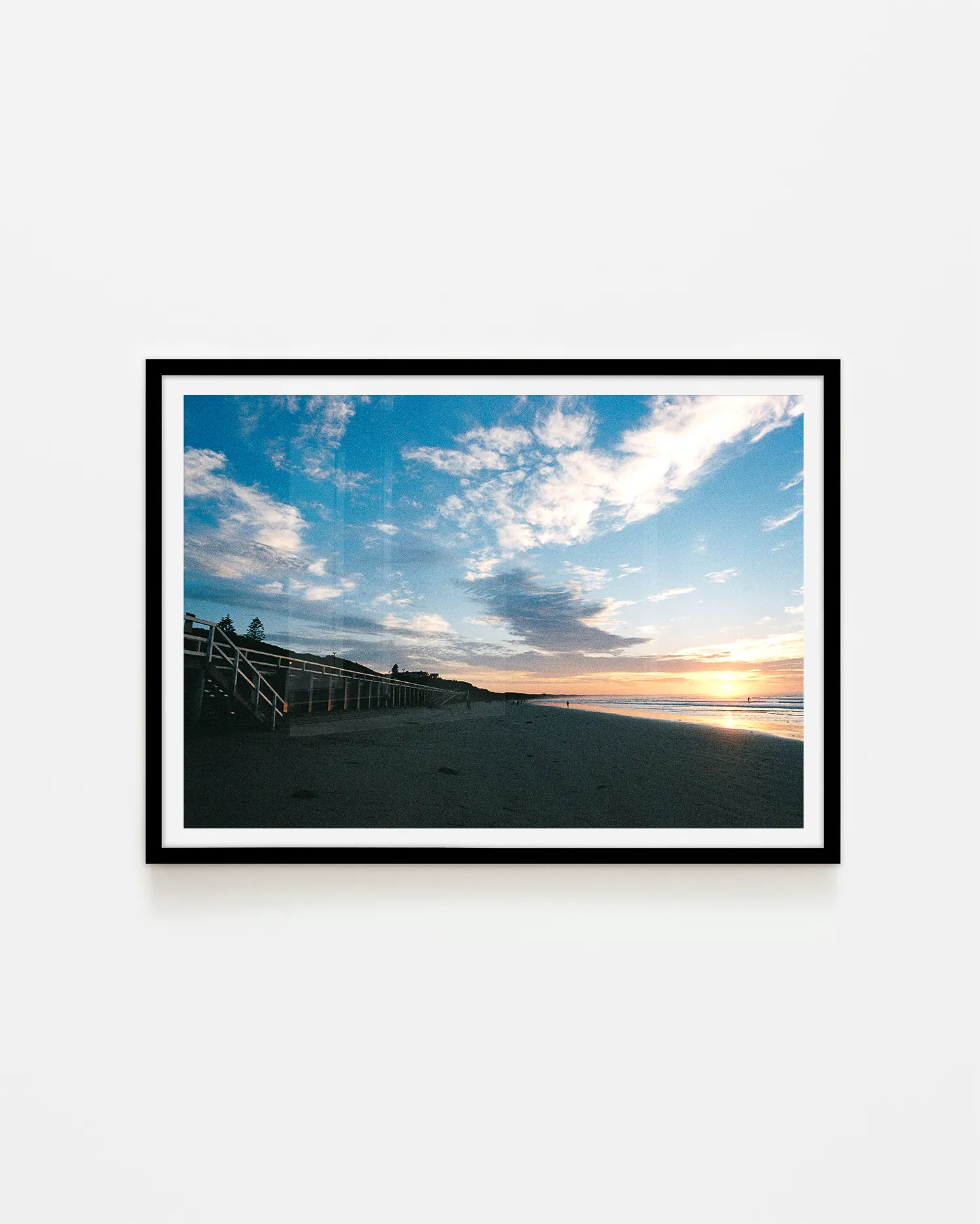 Ocean Grove Surf Beach at Sunrise Surf Coast Photography Prints-6 A1 LANDSCAPE BLACK