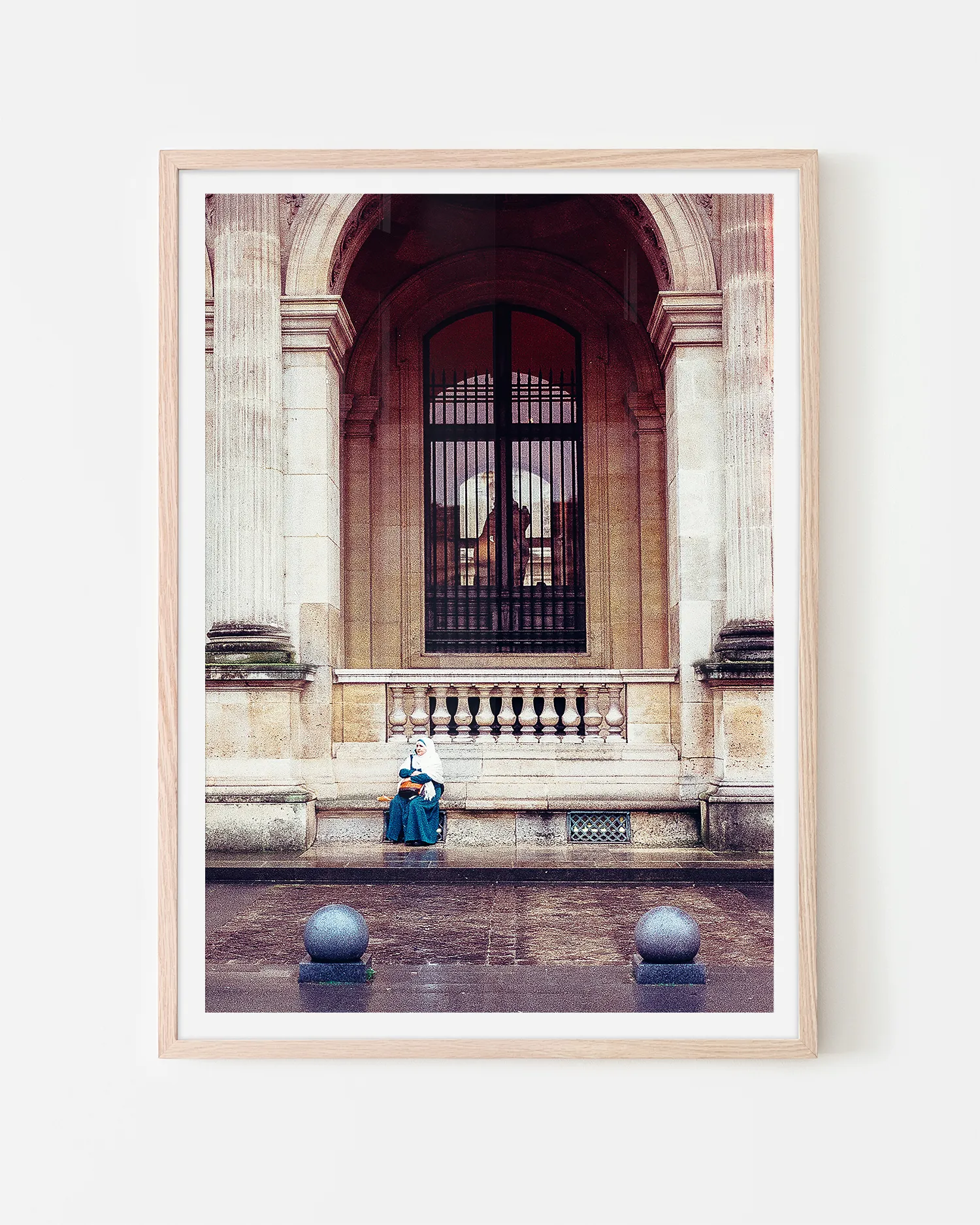 Paris Nun Sitting at Louvre Museum Surf Coast Photography Prints-11 B3 PORTRAIT OAK