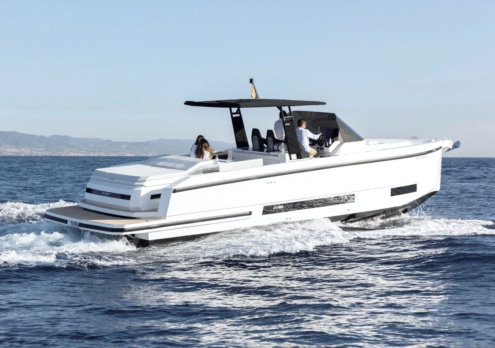 modern luxury motor yacht on ocean