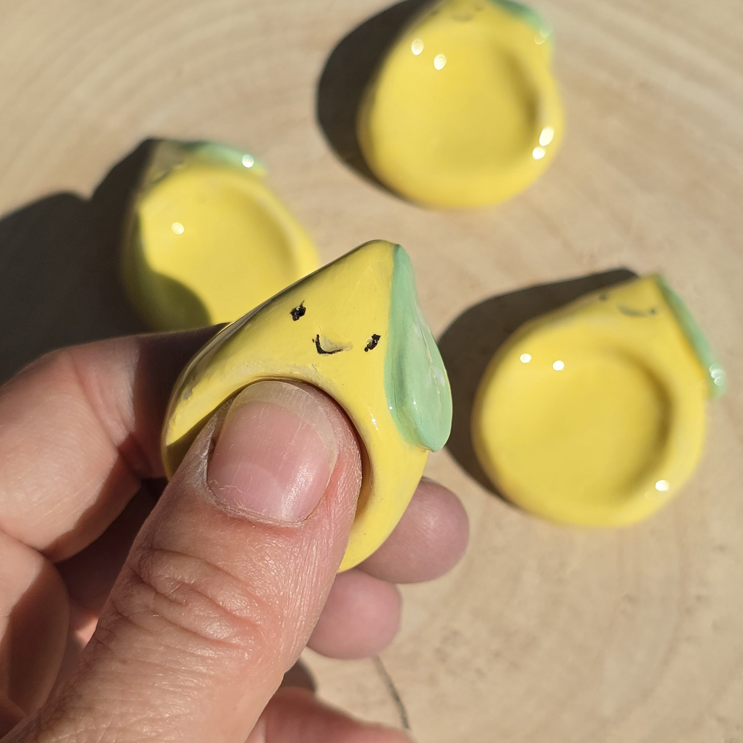 Worry stone, pierre d'apaisement citron