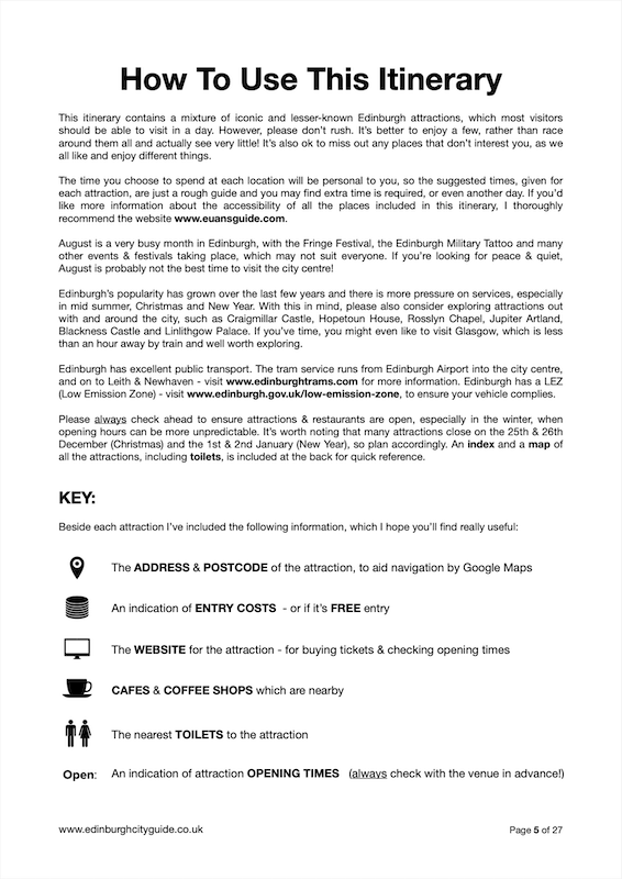 How To Use This Itinerary. One Day Edinburgh 2026 by David Wheater.png