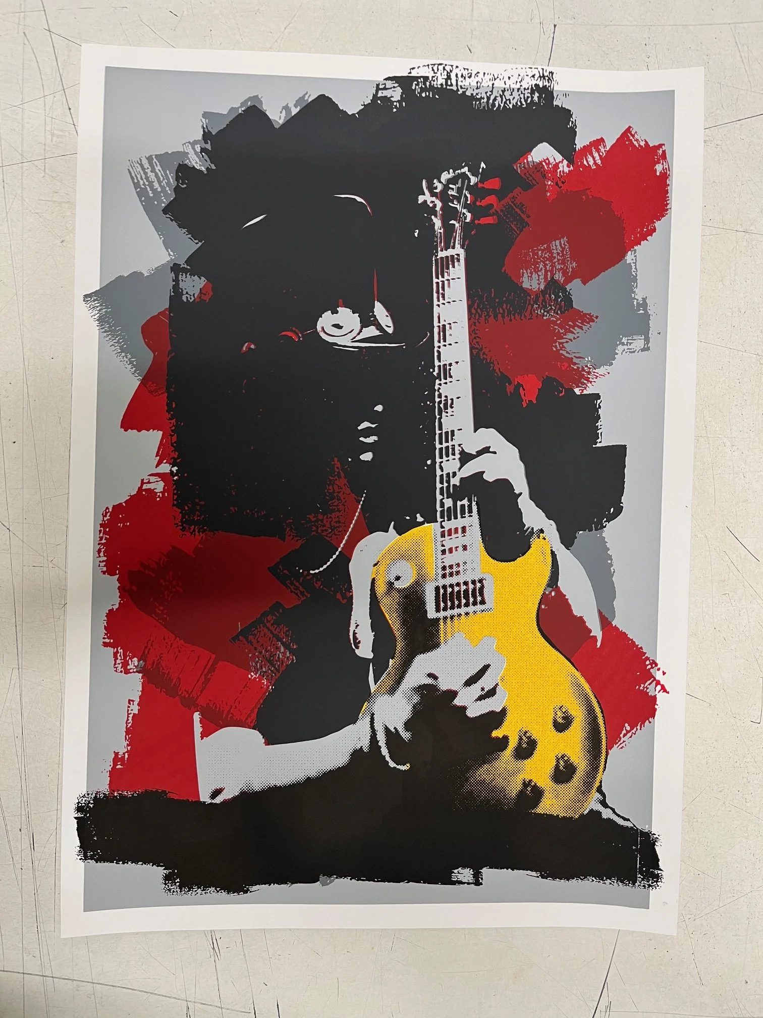 ‘Slash’ 5 colour screen print A3 300g Munken Pure Paper