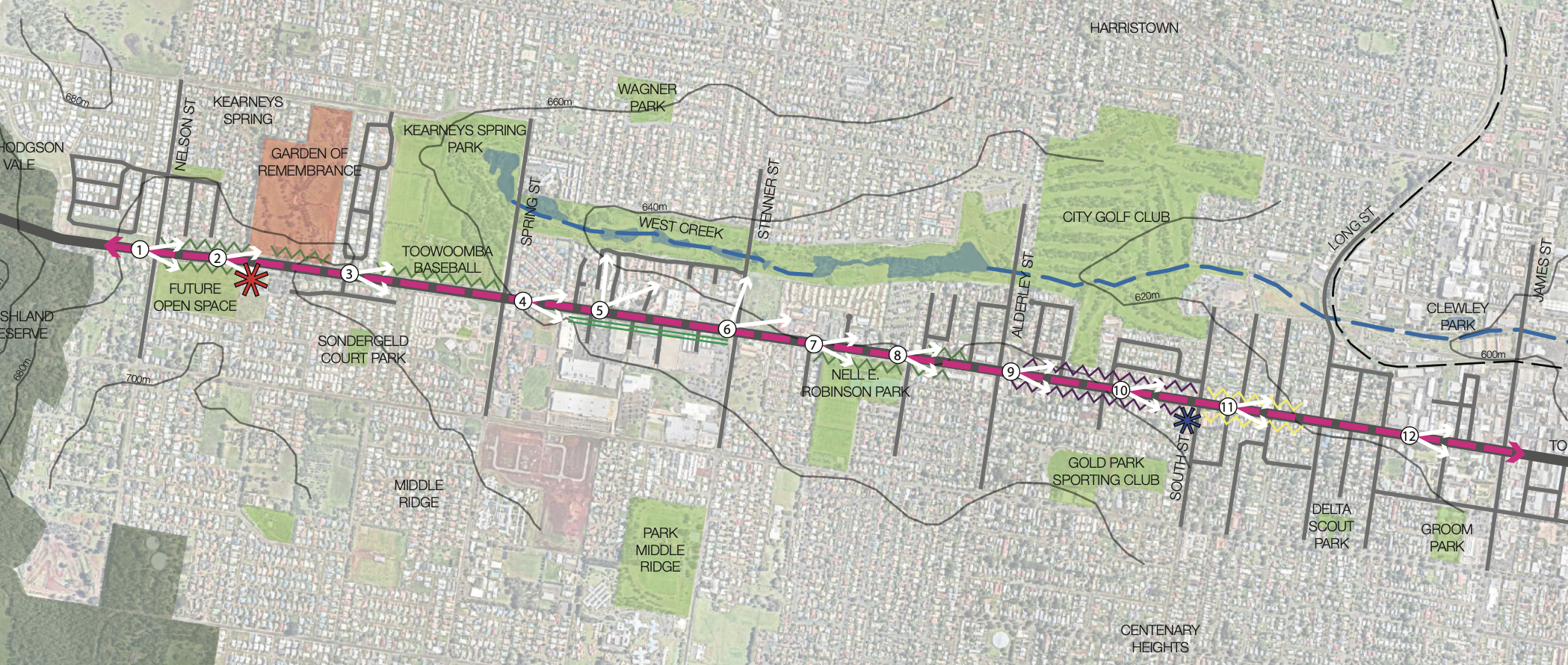 Plan for northbound visual experience