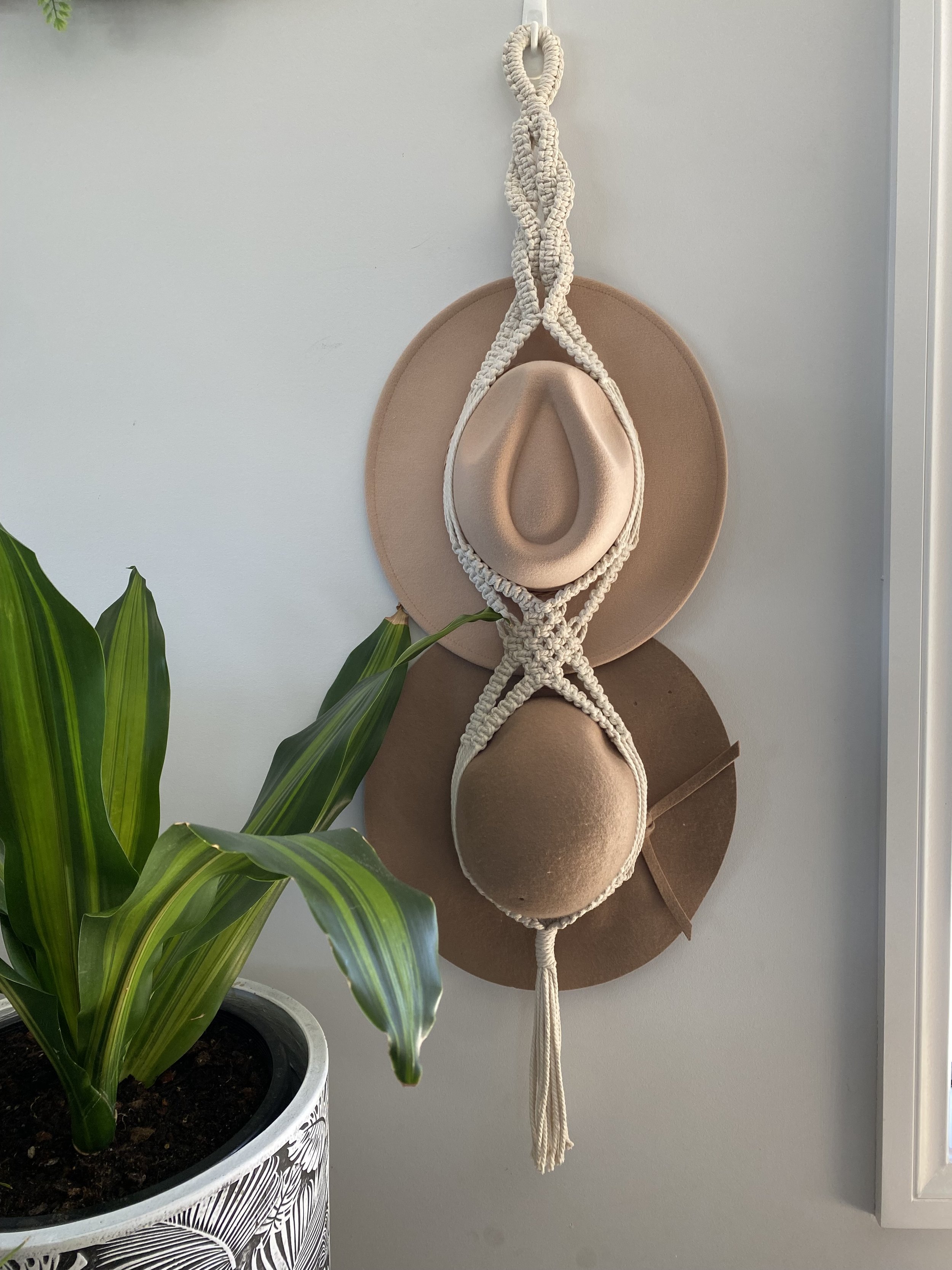 Macrame Double Hat Hanger