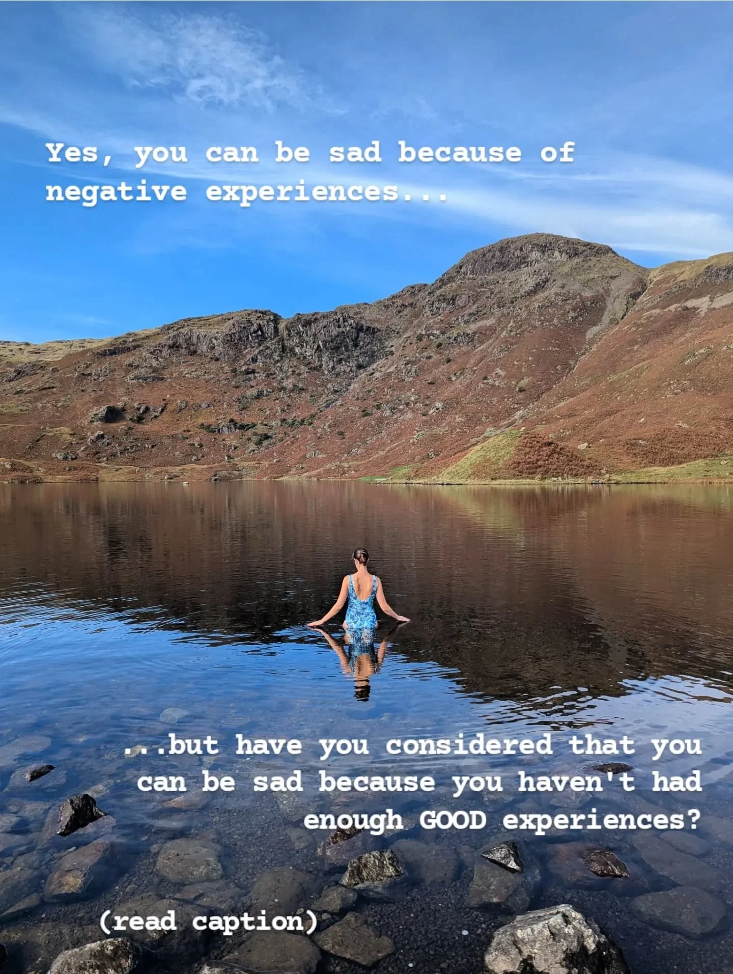 Human brains like to focus on the problems. Obviously, we need to be aware of what's wrong, address it, feel it and find ways forward.
But focusing solely on the problems in your life ignores an important part of wellbeing maintenance and mental heal
